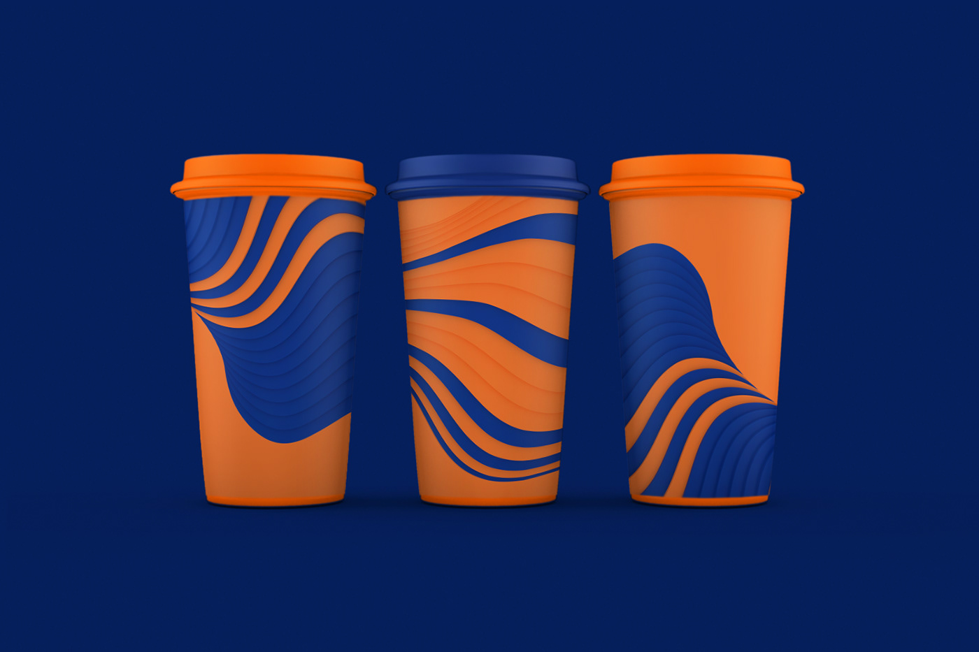 3D abstract background brand identity design minimal modern striped wavy