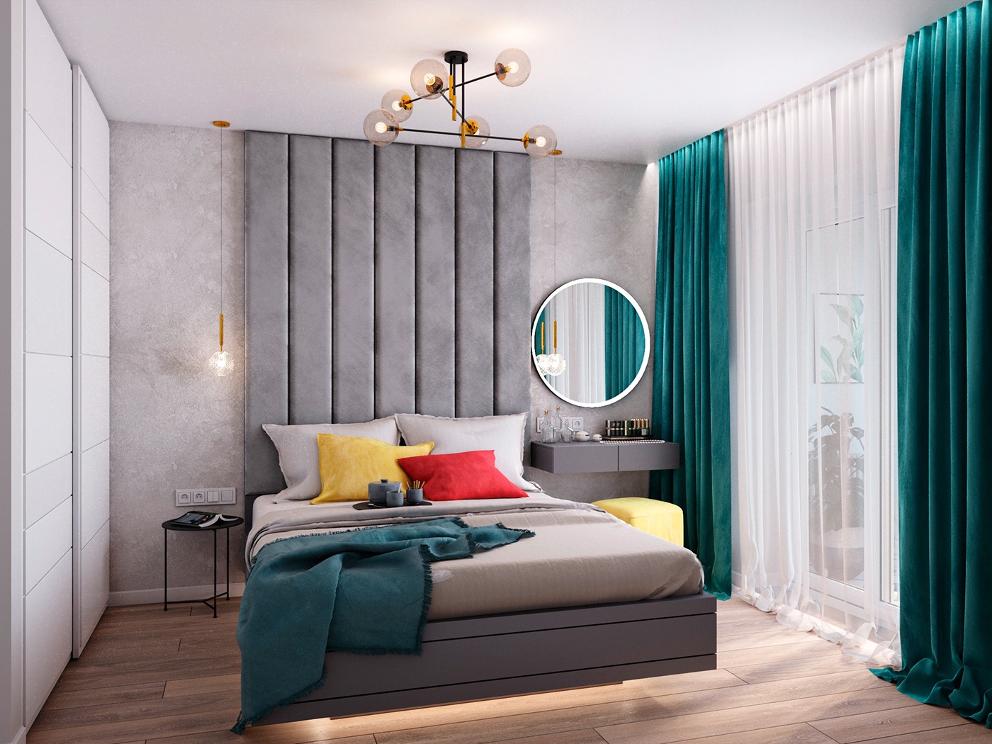 3d max 3d vizualization bedroom childroom corona render  design interior design  kitchen living room Render
