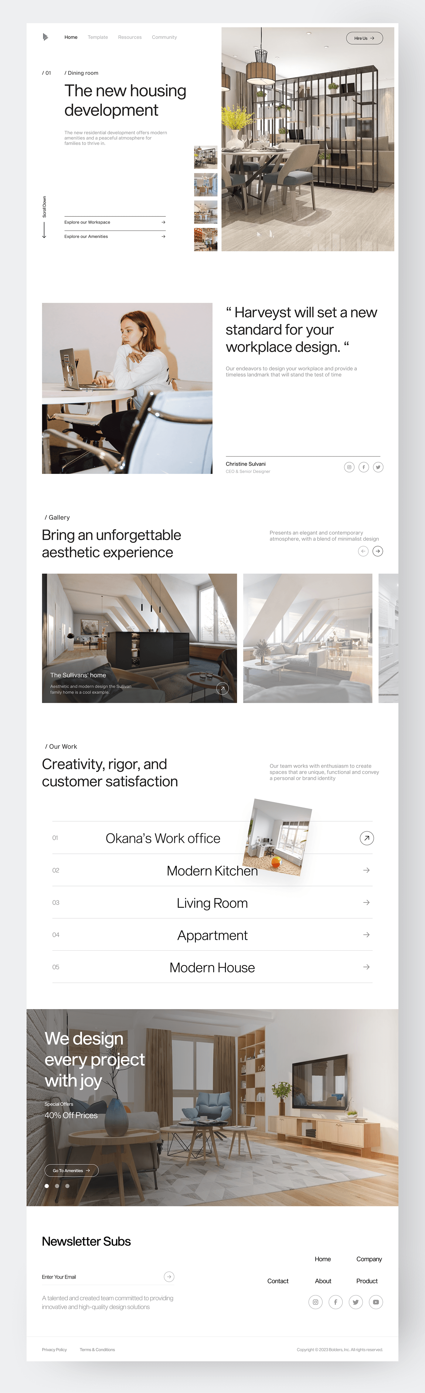 ui design real estate Website Web Design  UI/UX landing page clean appartment UI Architecture website