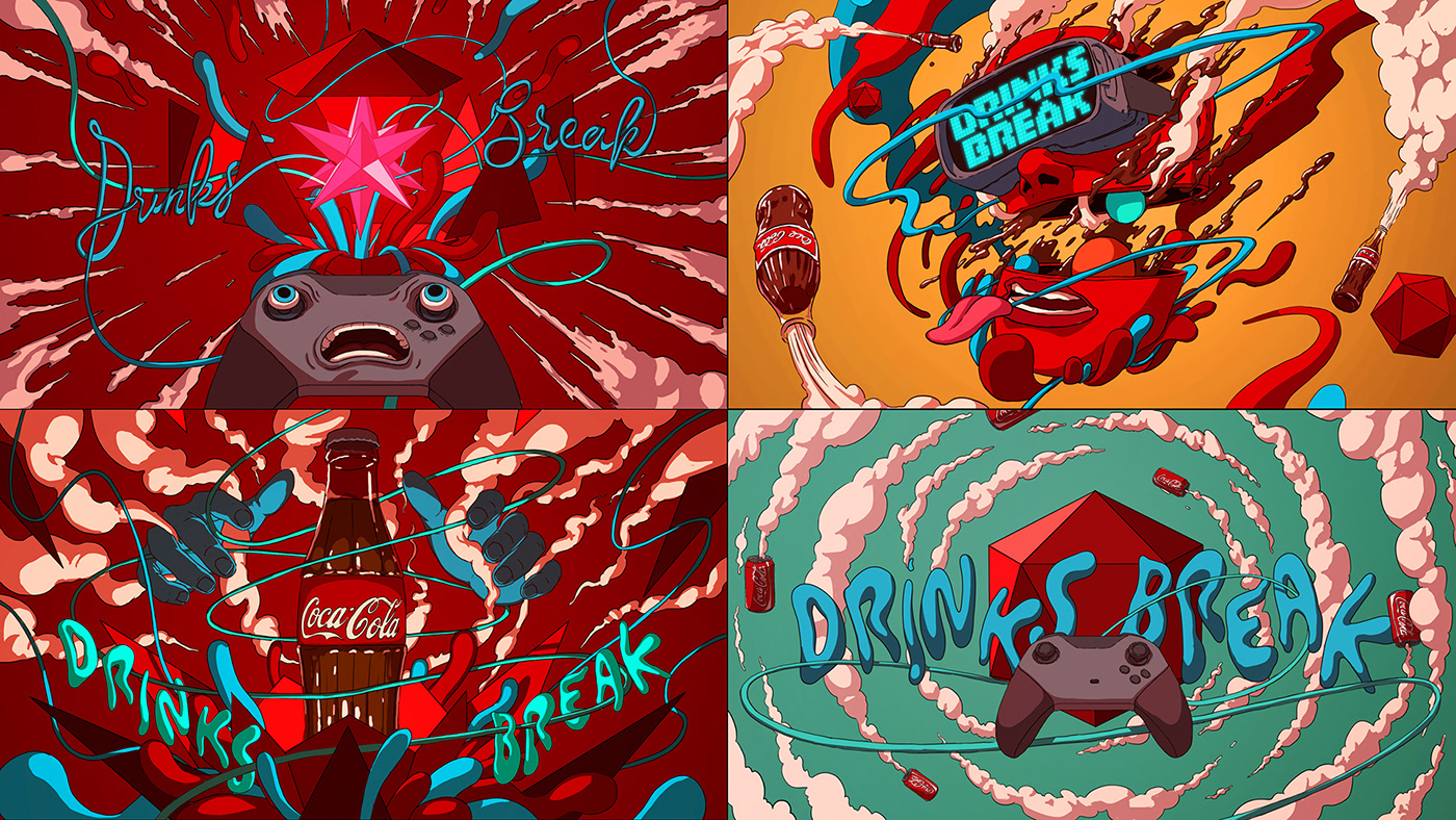 2D cel Cel Animation coke colorful ILLUSTRATION  morph transitions Twitch