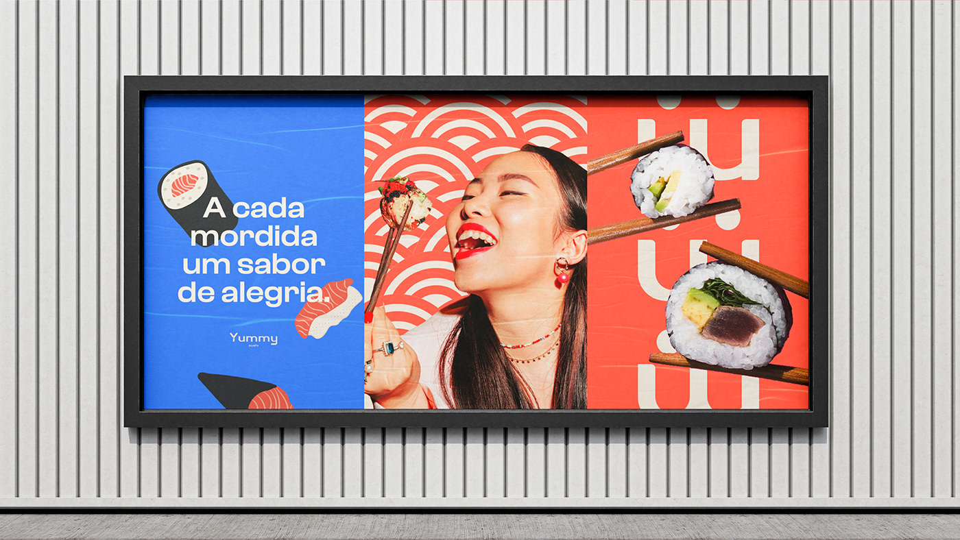 Sushi Food  brand identity restaurant visual identity Logo Design brand identidade visual
