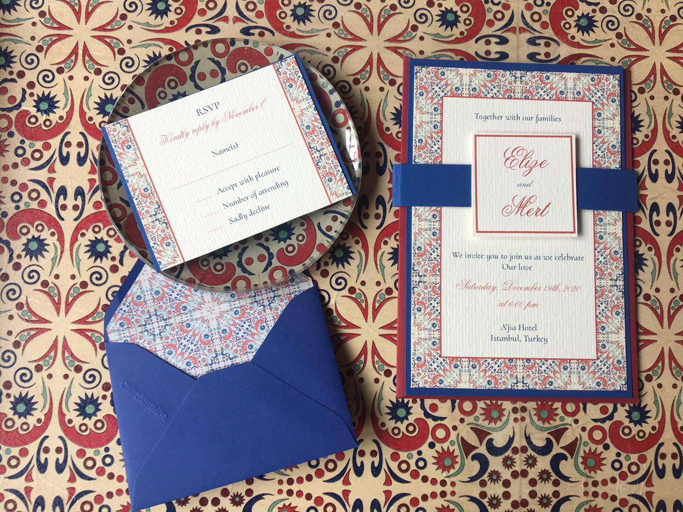 card design Event invite pattern turkish wedding WeddingInvitation