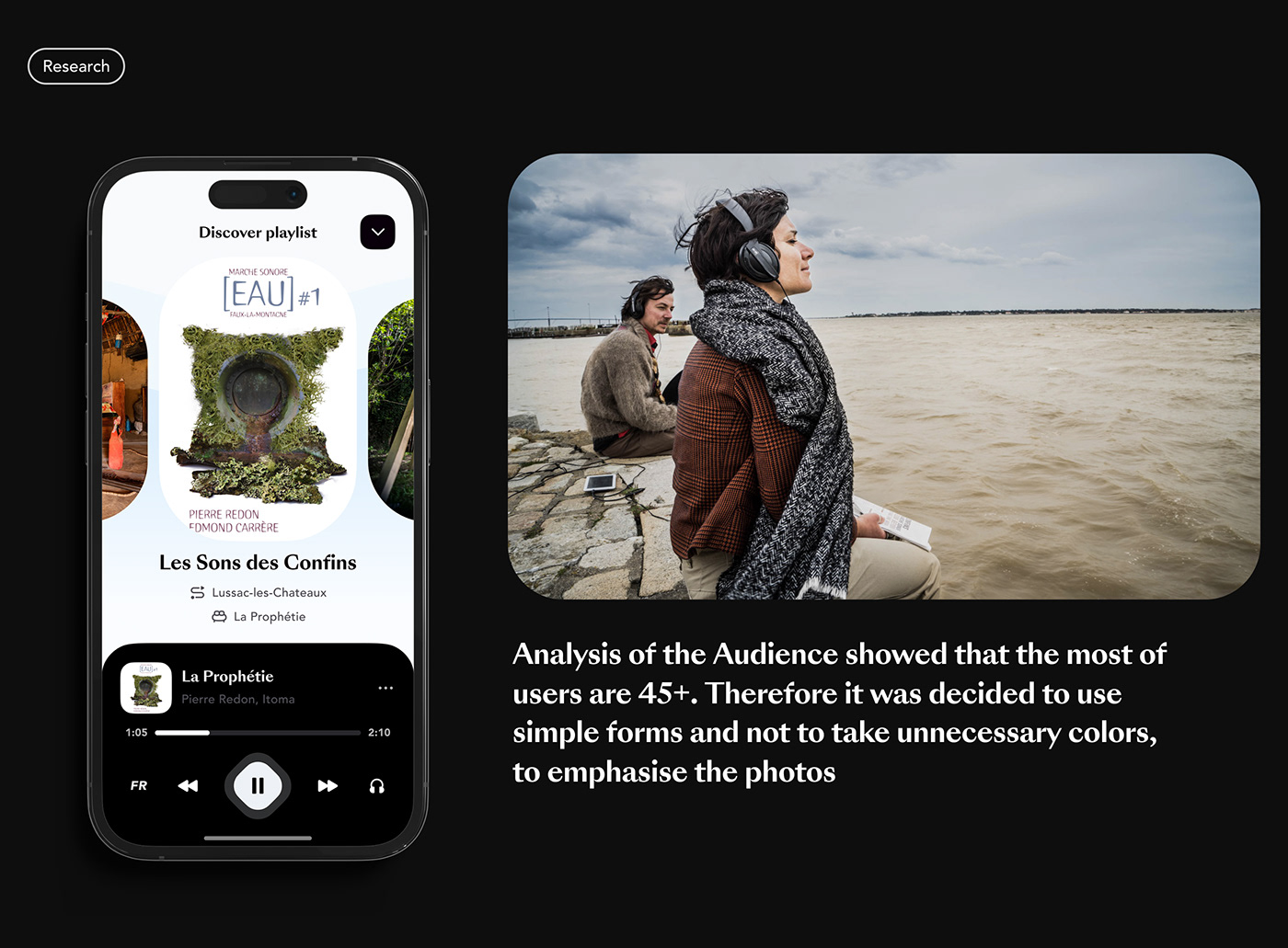 app design application audioguide Digital product design Mobile app music player app travel guide user experience user interface user interface design