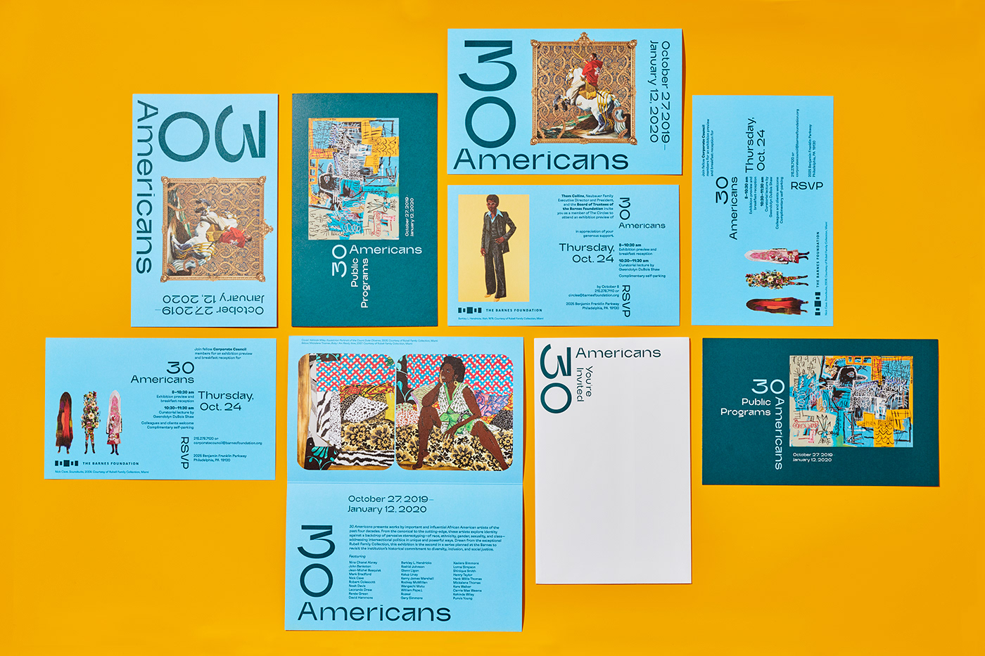 30 Americans art book exhibit Invitation museum bruta.types Grilli Type publication spread design