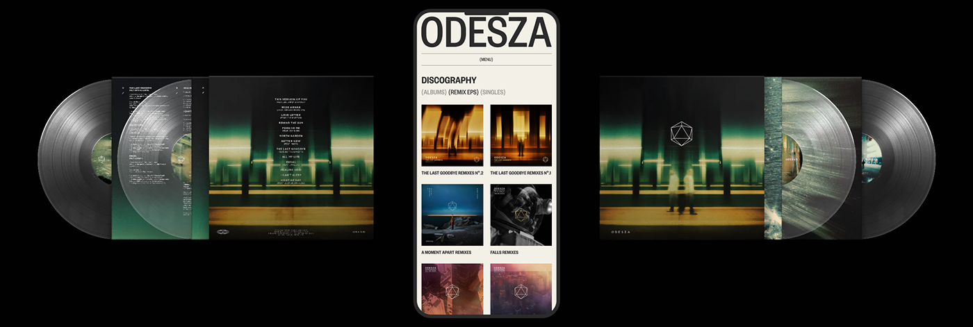 Figma landing page music Odesza typography   ui design user interface visual identity Web Design  Webdesign