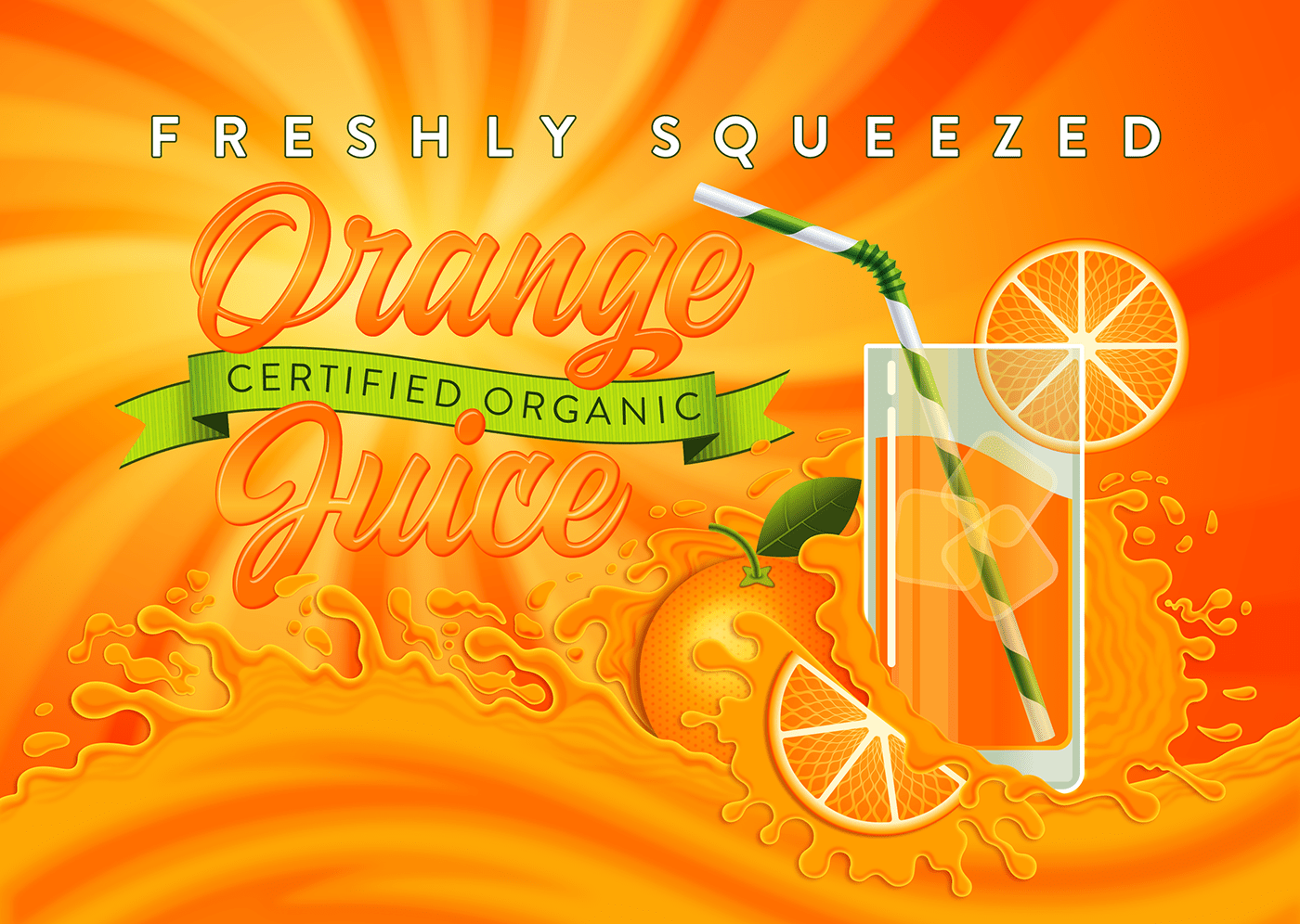 adobe illustrator effects food illustration Orange Juice product illustration vector art