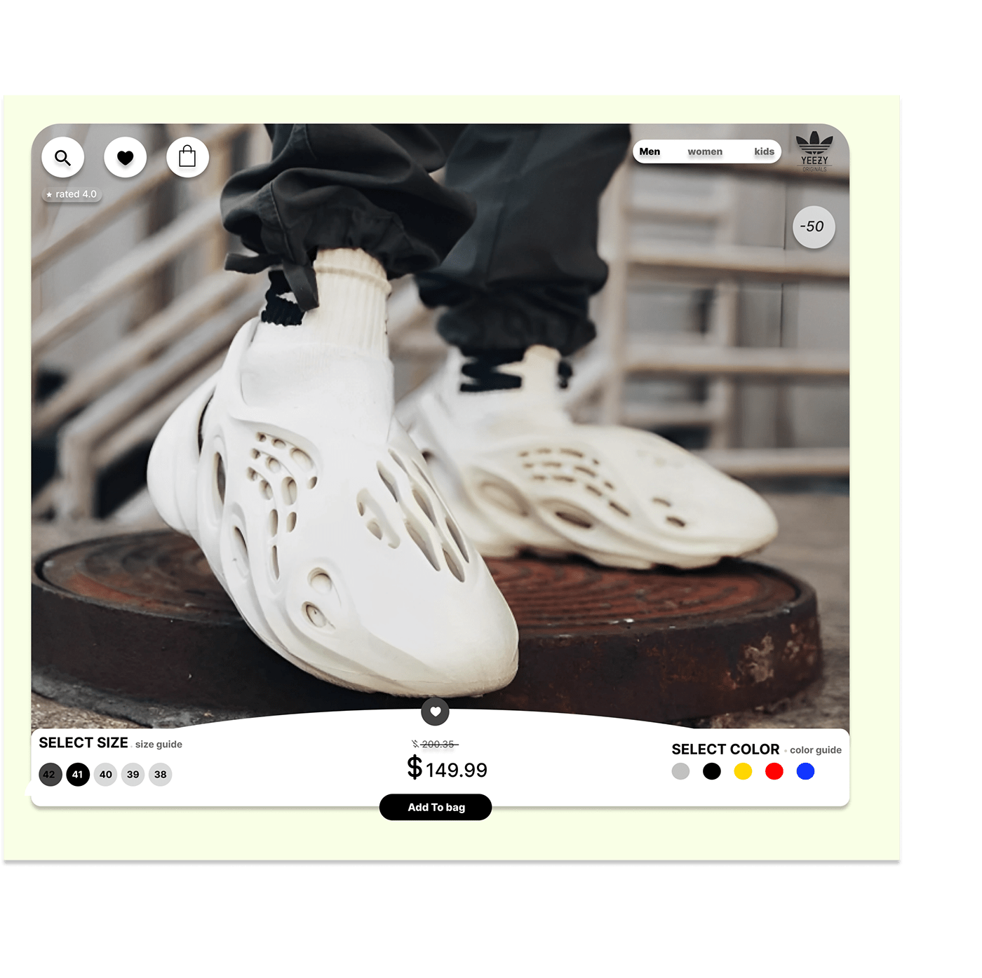 design UI/UX adidas shoes marketing   designer graphic Fashion  adidas Yeezy Foam Runner YEZZY