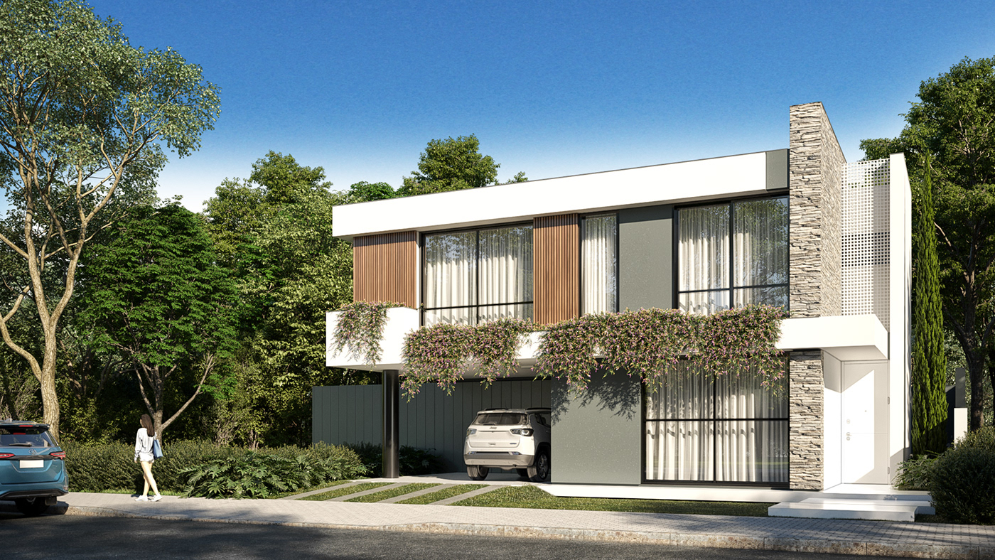 3D 3ds max architecture archviz CGI exterior house modern Render visualization