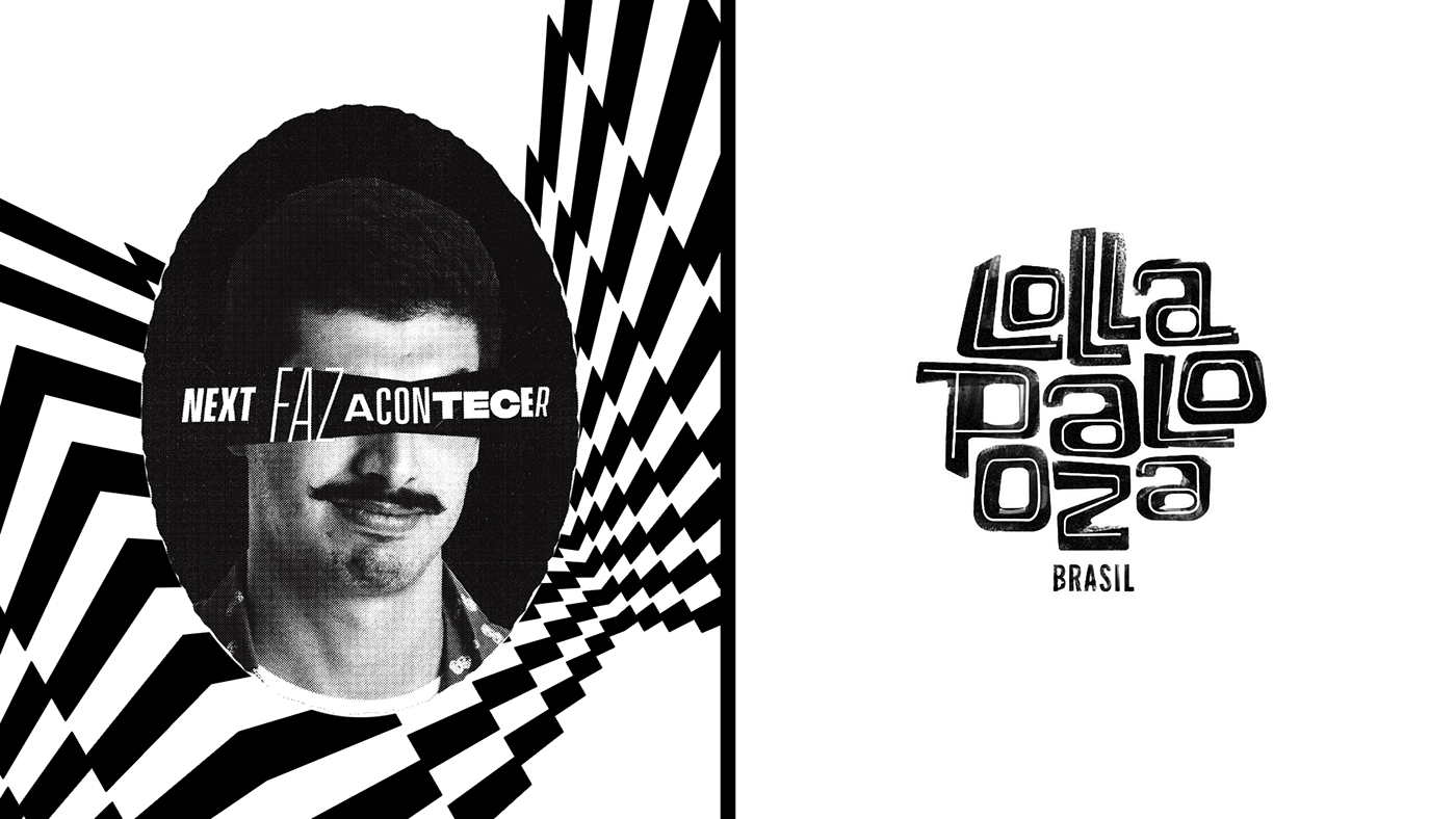 next Bank lollapalooza festival music Bradesco poster graphic design  design punk