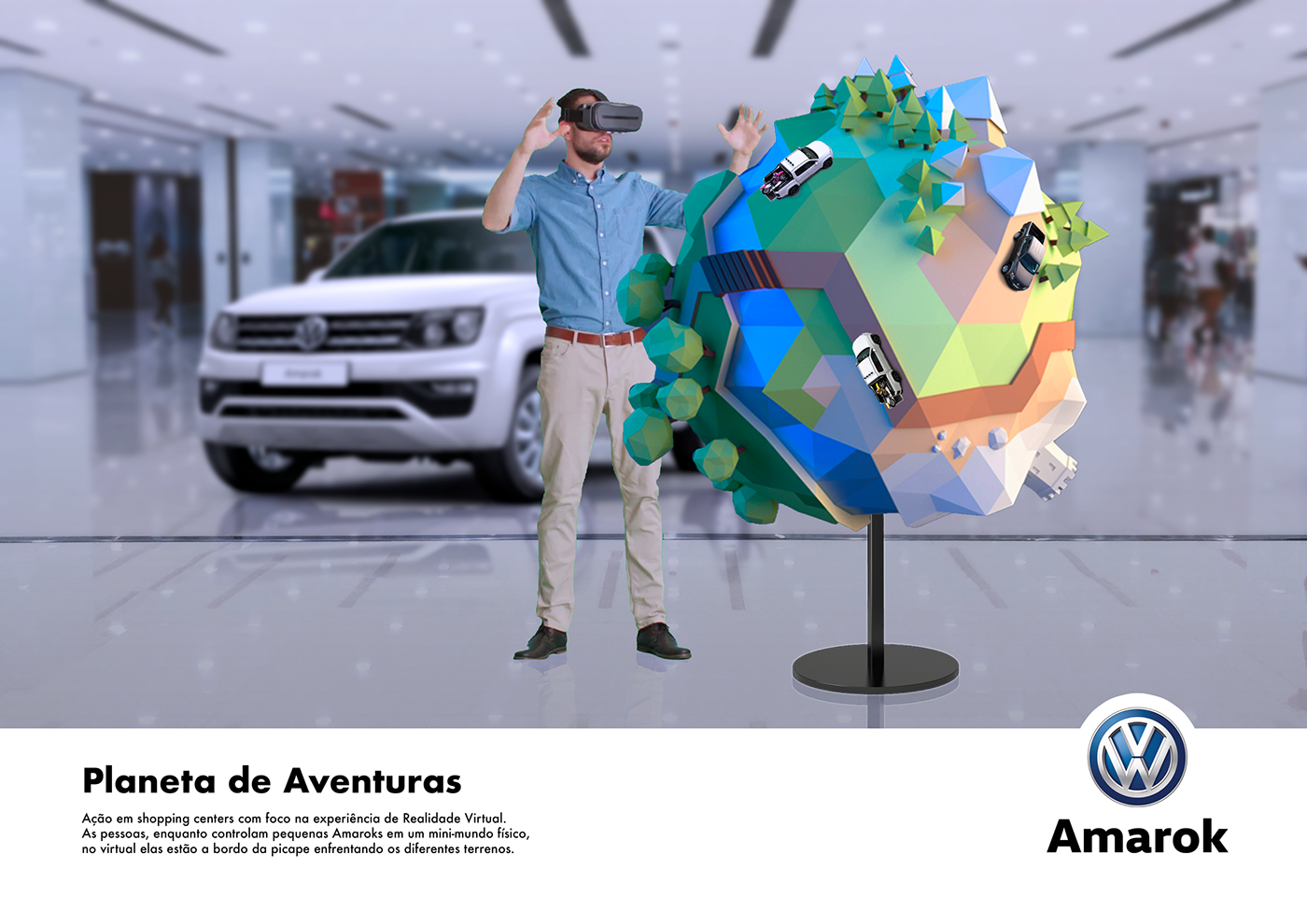 VW volkswagen amarok car design ad advertisement Truck graphic design  vr Proposal