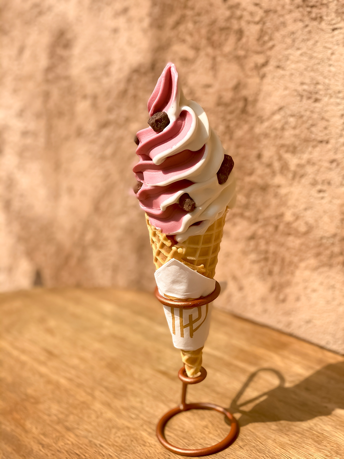 Image may contain: ice cream, ice cream cone and dessert