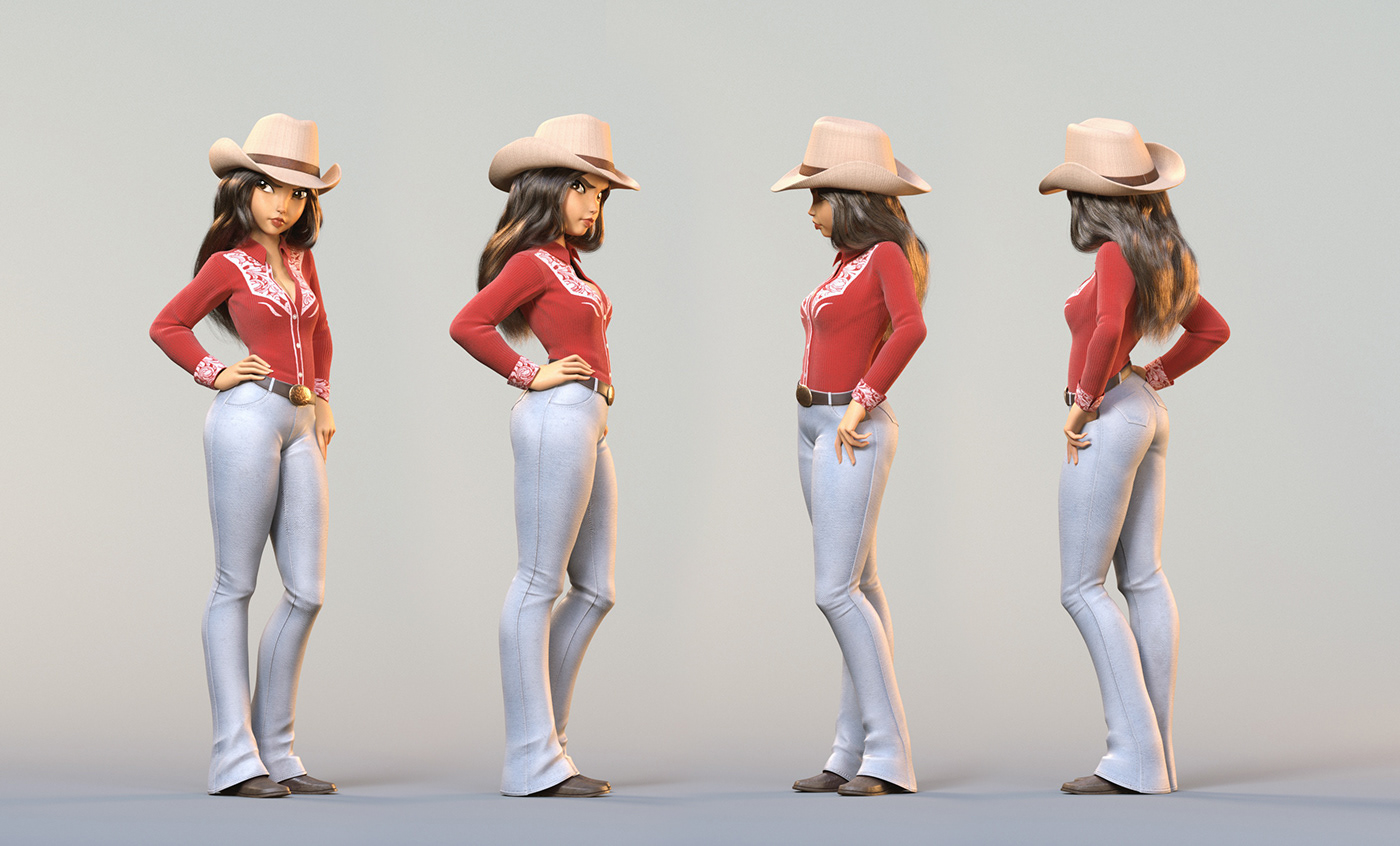 3D 3d modeling 3D Character character modeling cartoon texturing grooming material rendering digital 3d