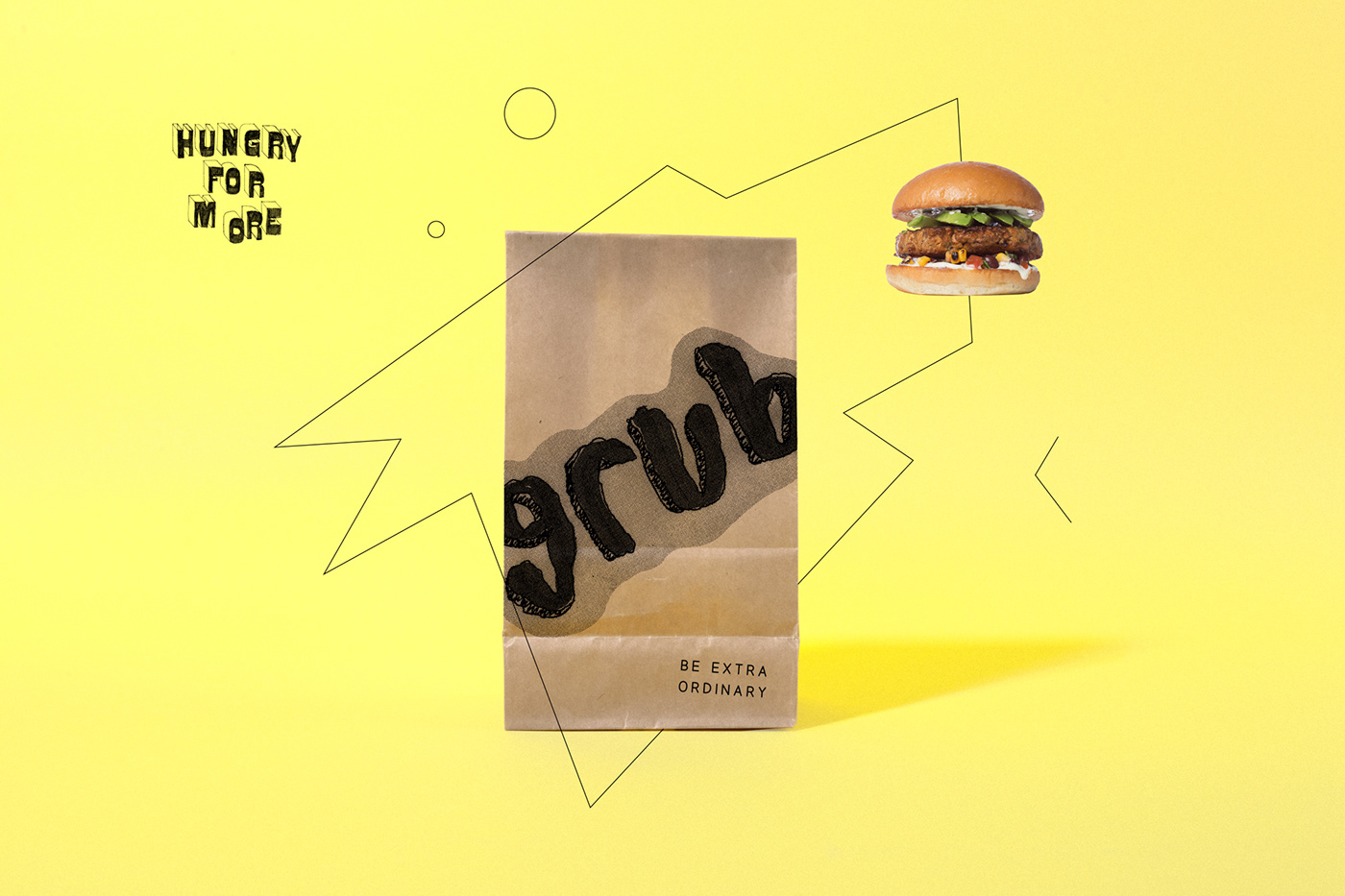 Grub Tractorbeam burger restaurant fast casual ILLUSTRATION  Web Design  flexible branding  identity