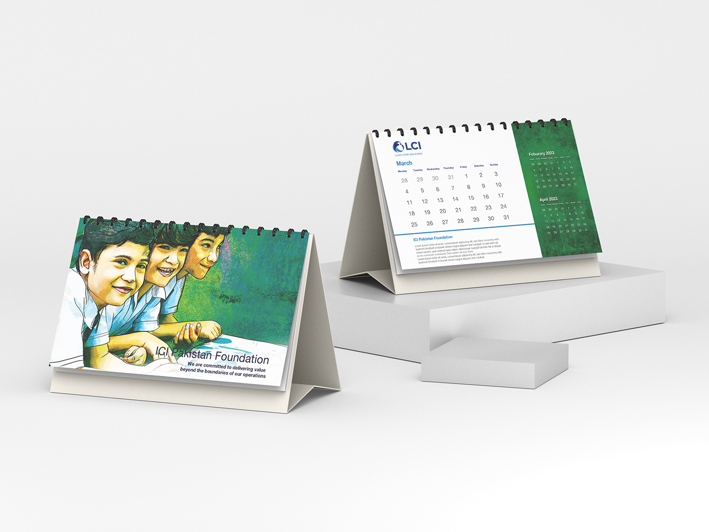 options pitch deck ILLUSTRATION  photocollage calendar ICI Pakistan Polyester corporate Corporate Identity mixmedium