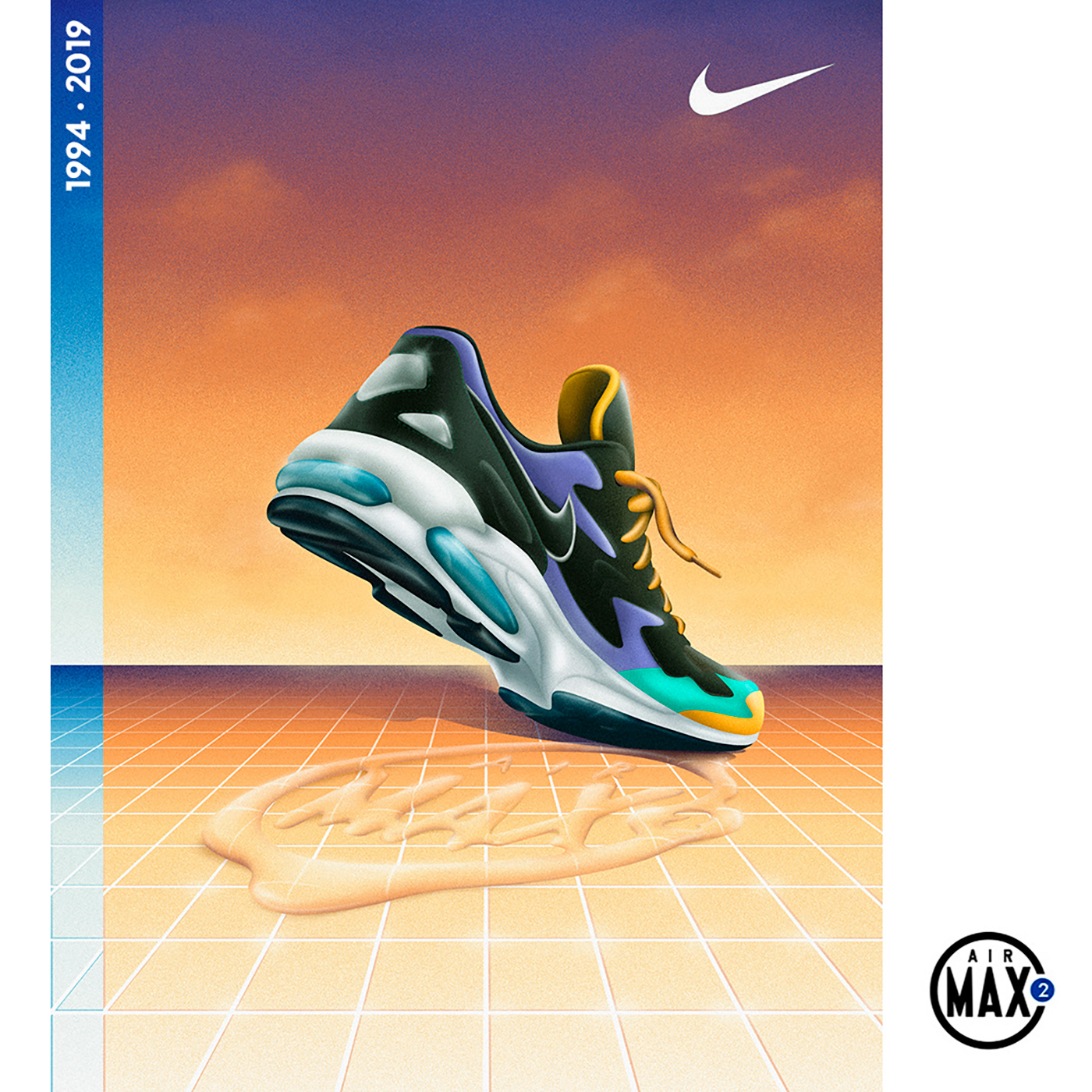 80s 90s air max airbrush ILLUSTRATION  lettering Nike shoes sneaker