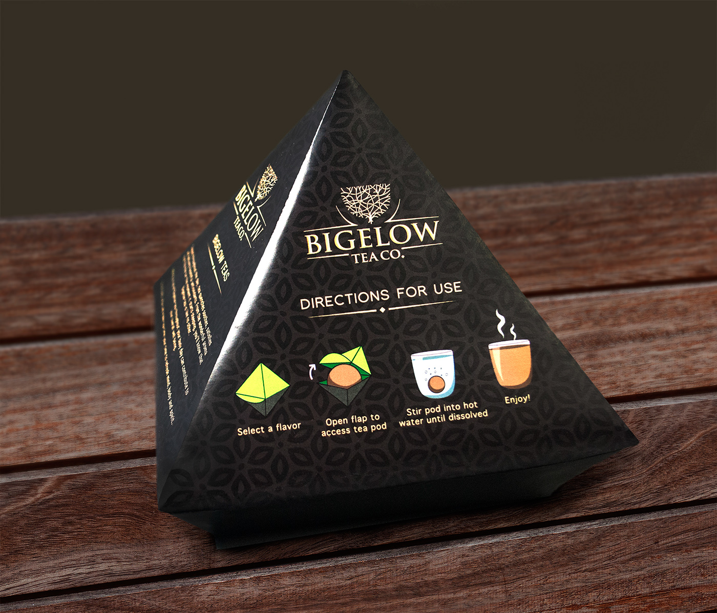 bigelow tea Concept Innovation gift set embossing tea high-end caffeinated Decaffeinated Product innovation gold foil signature identity Rebrand