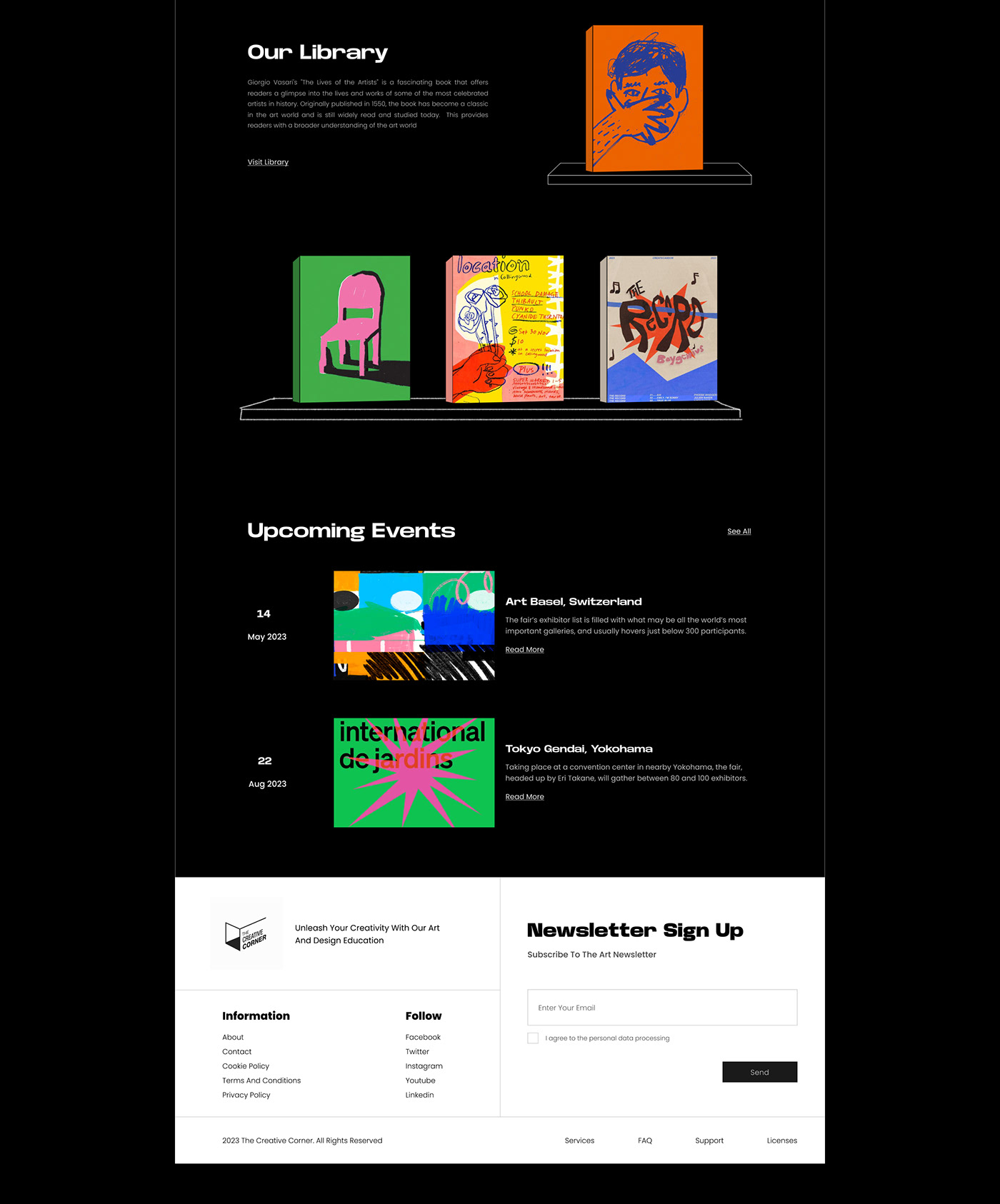 art website Case Study Educational Platform event website News UI Design newspaper online library ui design UI/UX