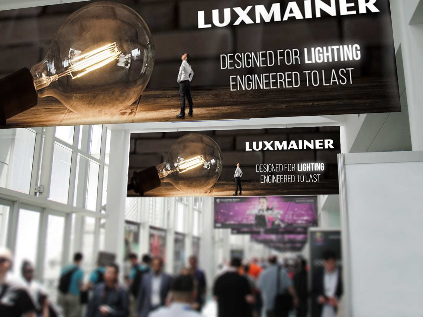 luxmainer lighting company banner creative idea concept