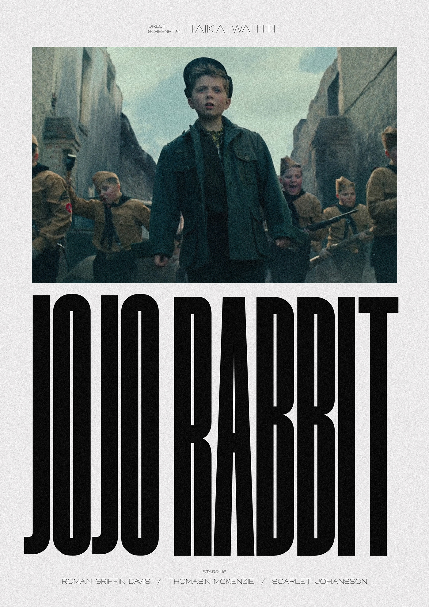 cine Cinema diseño diseño gráfico graphic design  Jojo Rabbit poster Poster Design taika waititi type poster