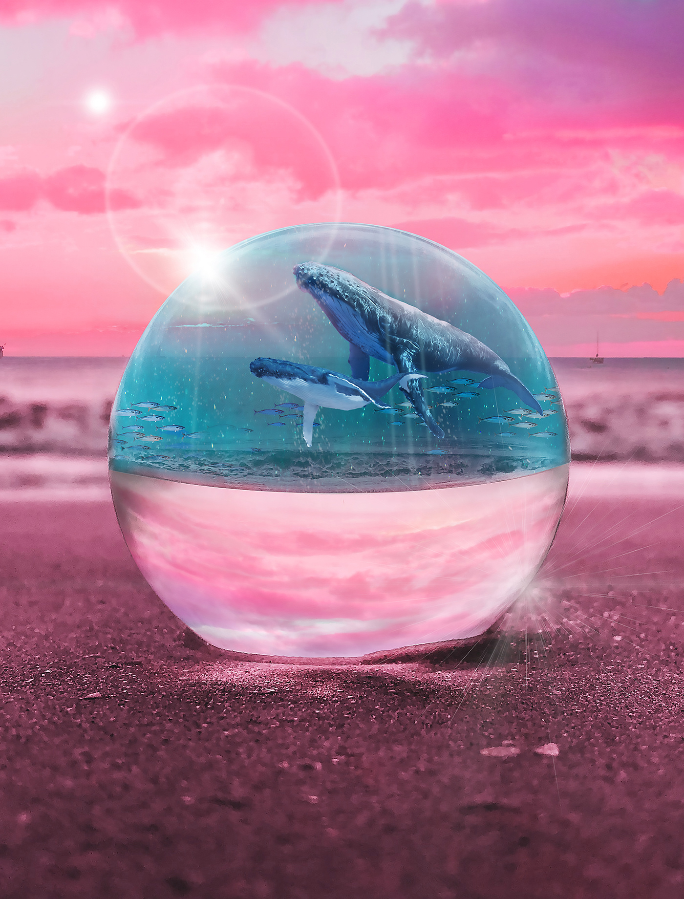 ball beach crystal whales