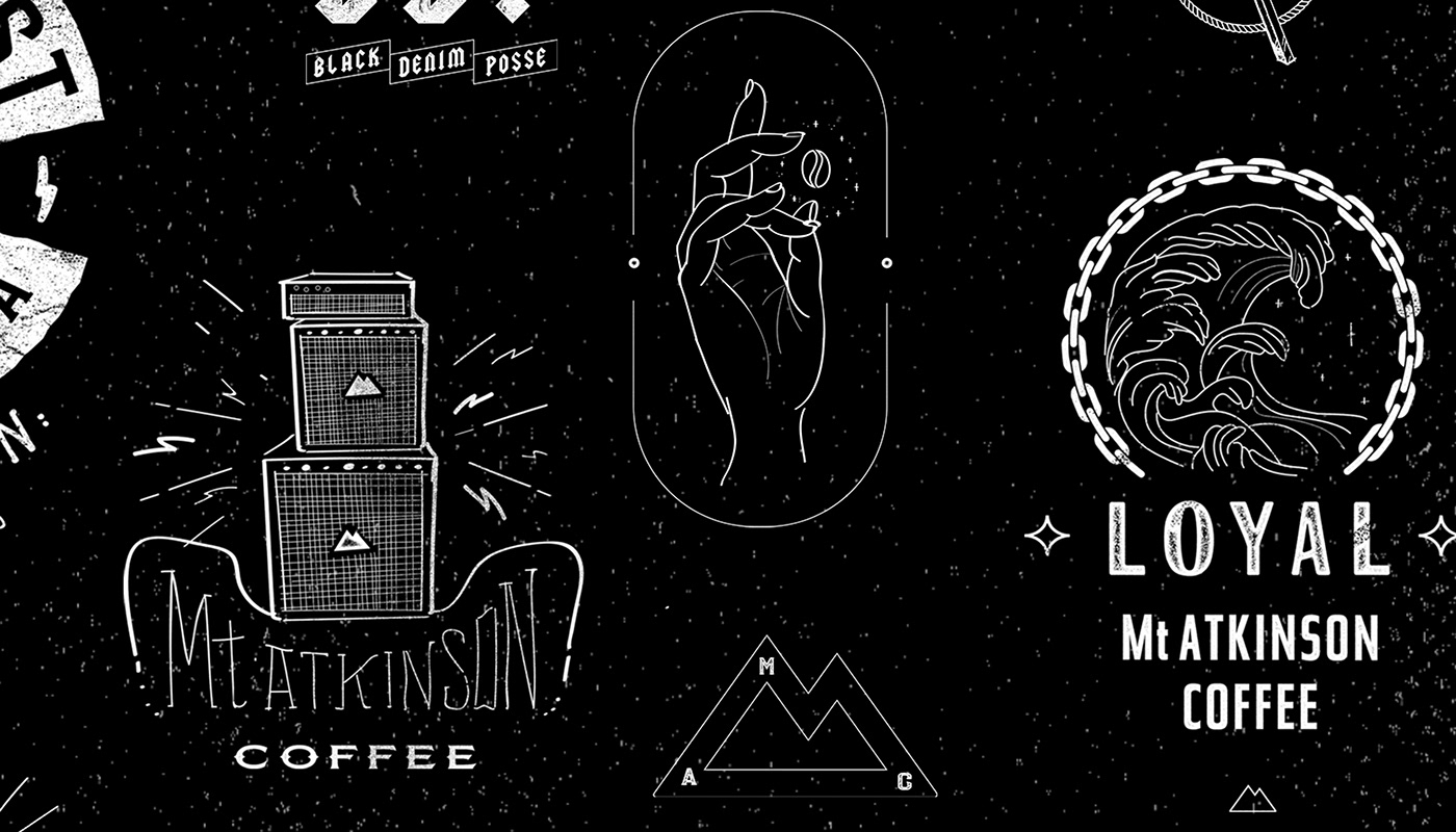 branding  clean Coffee design hand made ILLUSTRATION  Packaging typography   Web Design  black and white