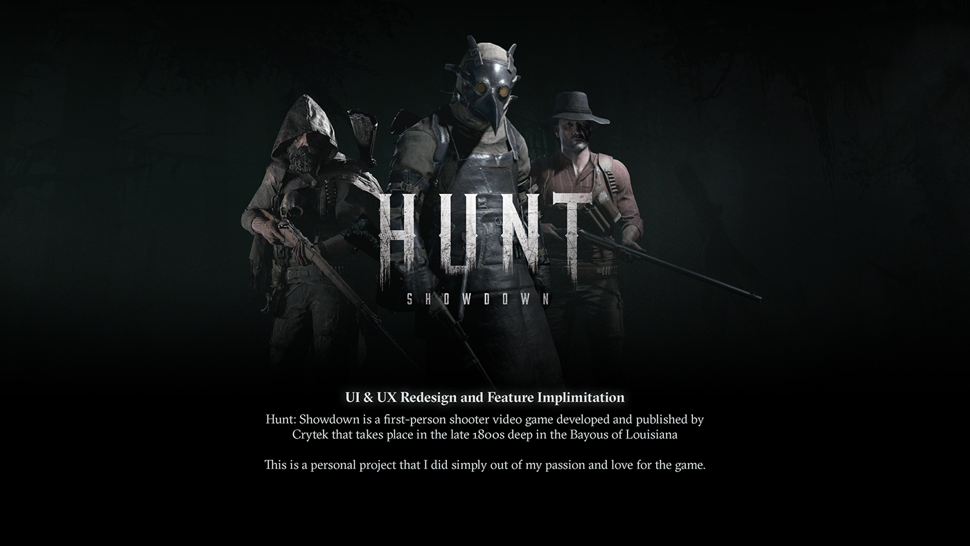 fanart graphic design  hunt showdown identity redesign UI user experience ux video game