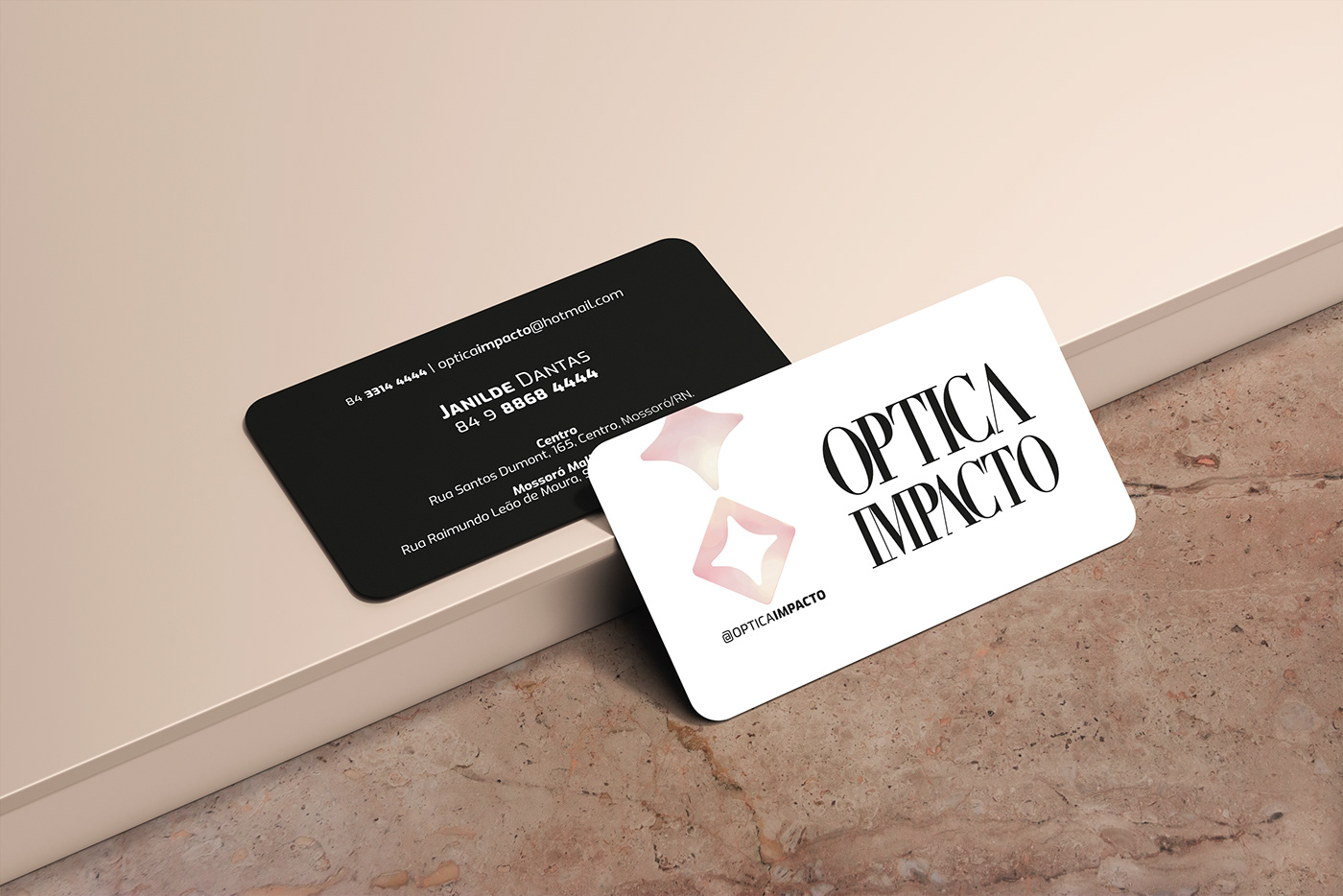 business card cartão de visitas design marketing   Optica Impacto papelaria