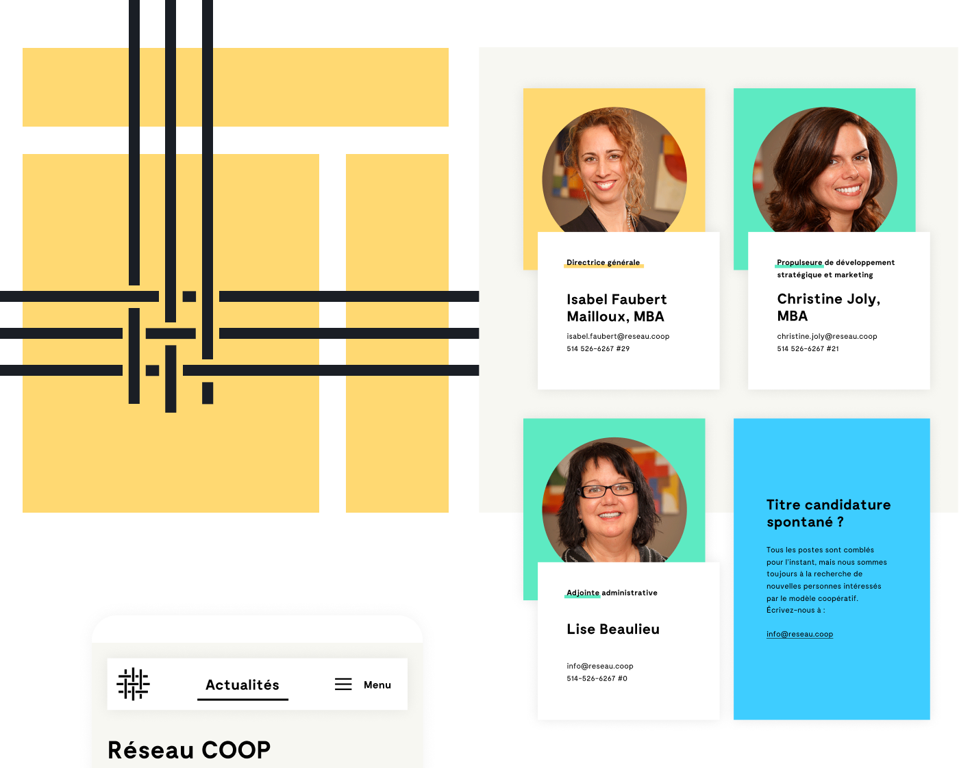 Coop branding  identity network grid Layout oganization Collective  cooperation colorful