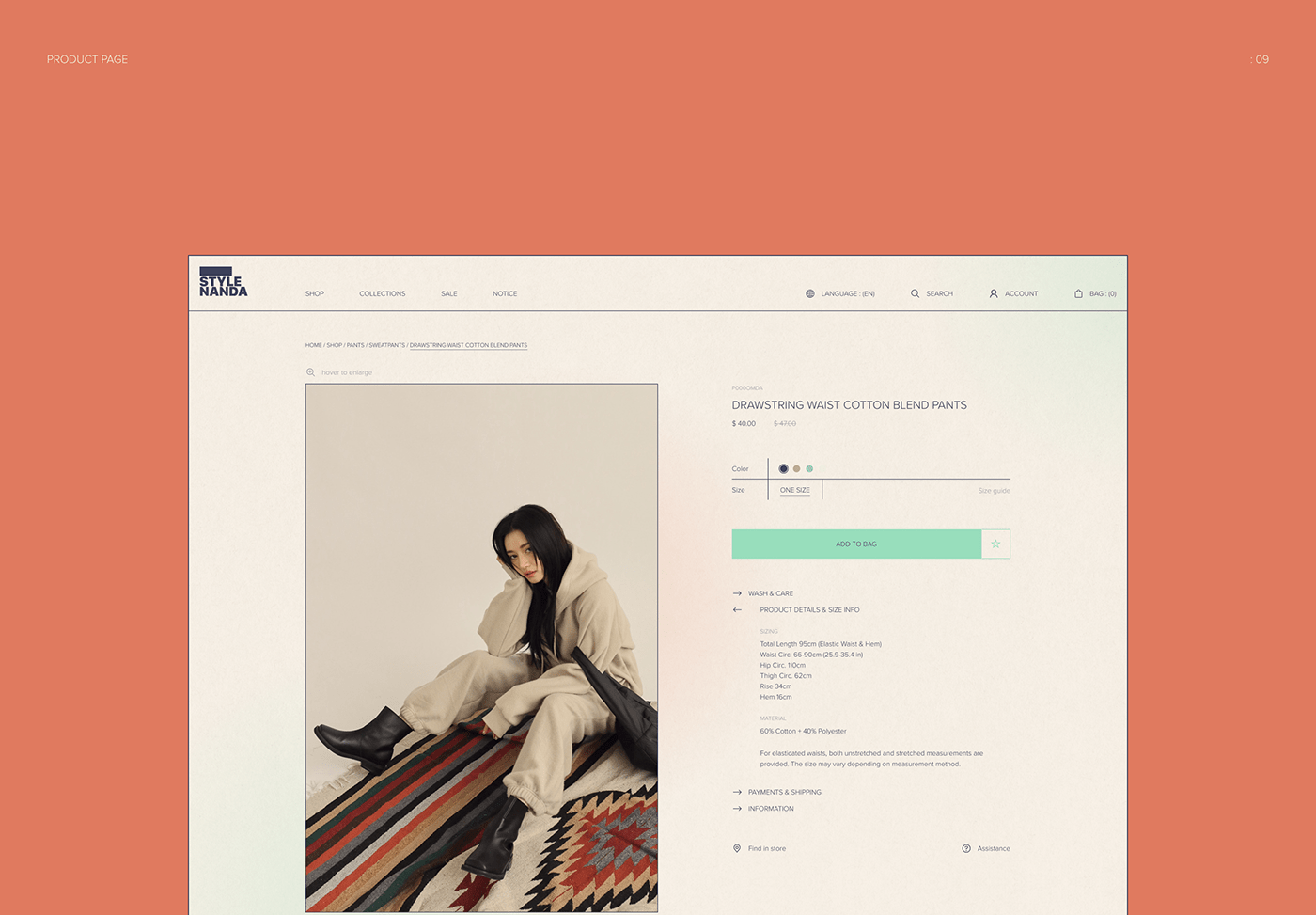 Clothing e-commerce Fashion  korean online store redesign shop stylenanda UI/UX Web Design 