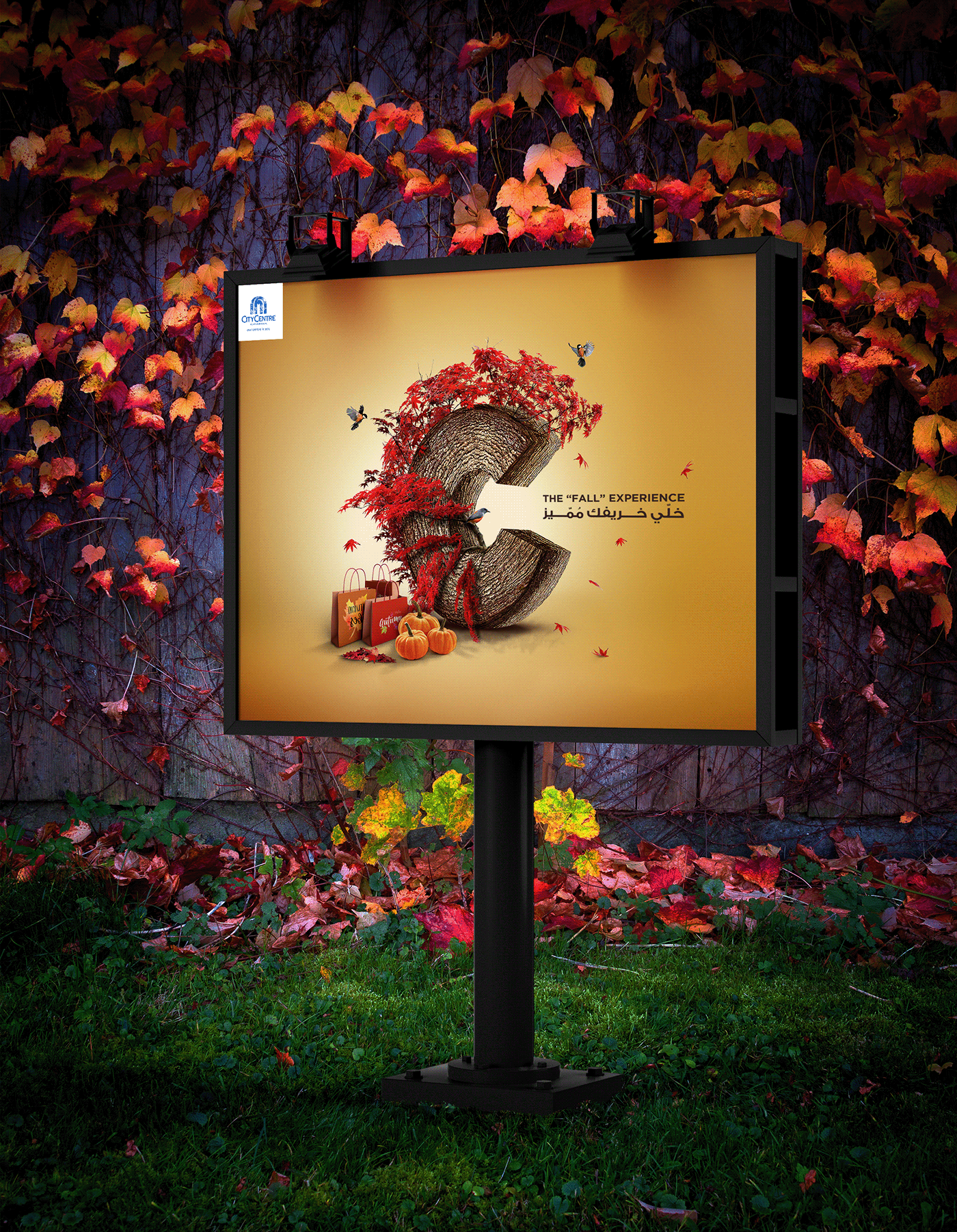 autumn campaign city centre manipulation Advertising  graphic design  creative ads visual identity photoshop