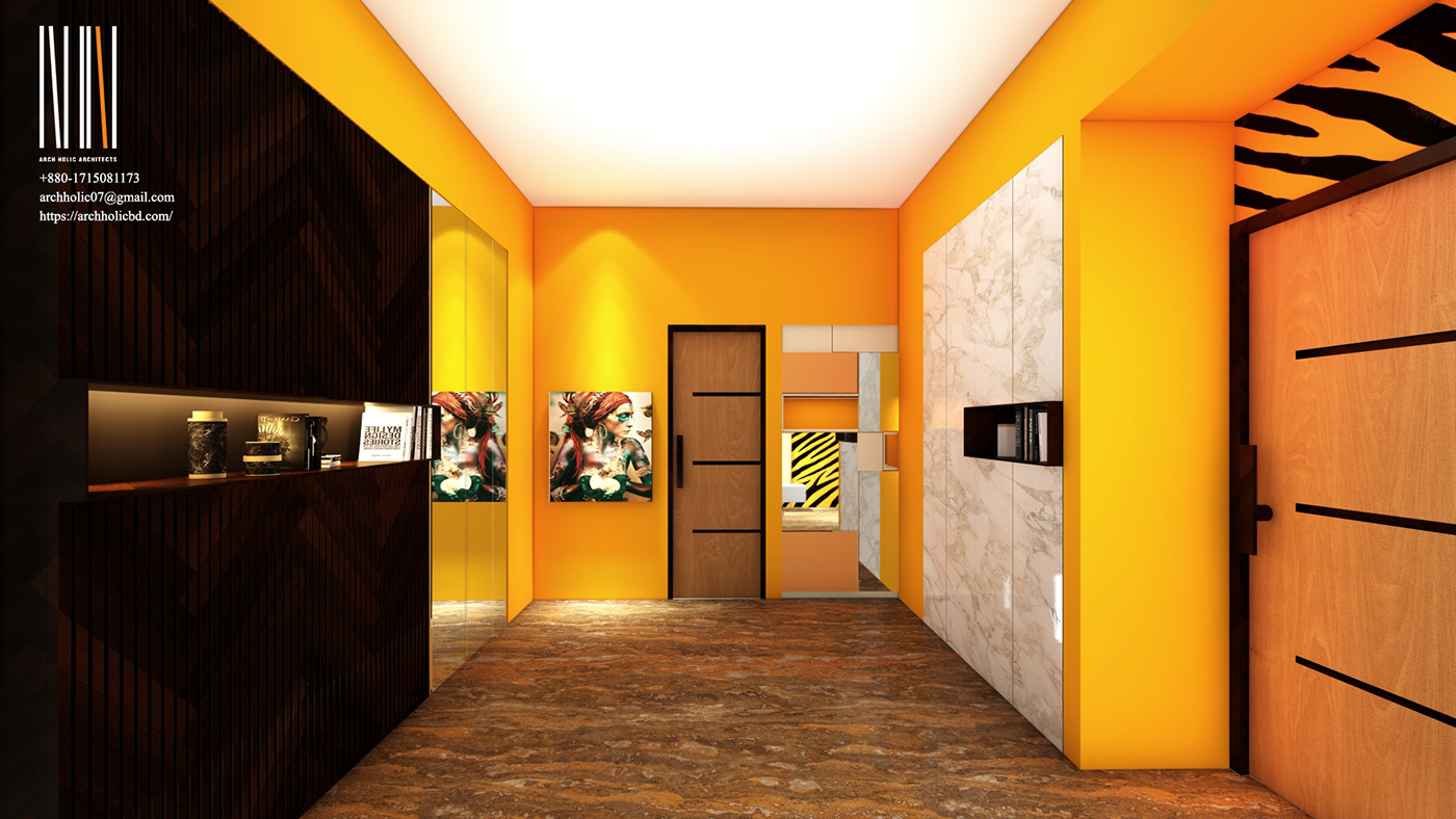 interior design  Render 3D architecture design Office Design Space design residential kitchen design living room