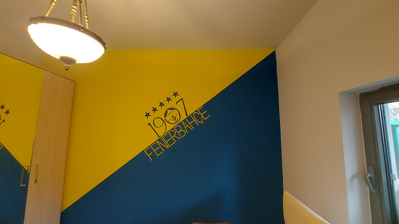 Fenerbahçe football Sports Design wallpainting painting   acrilic
