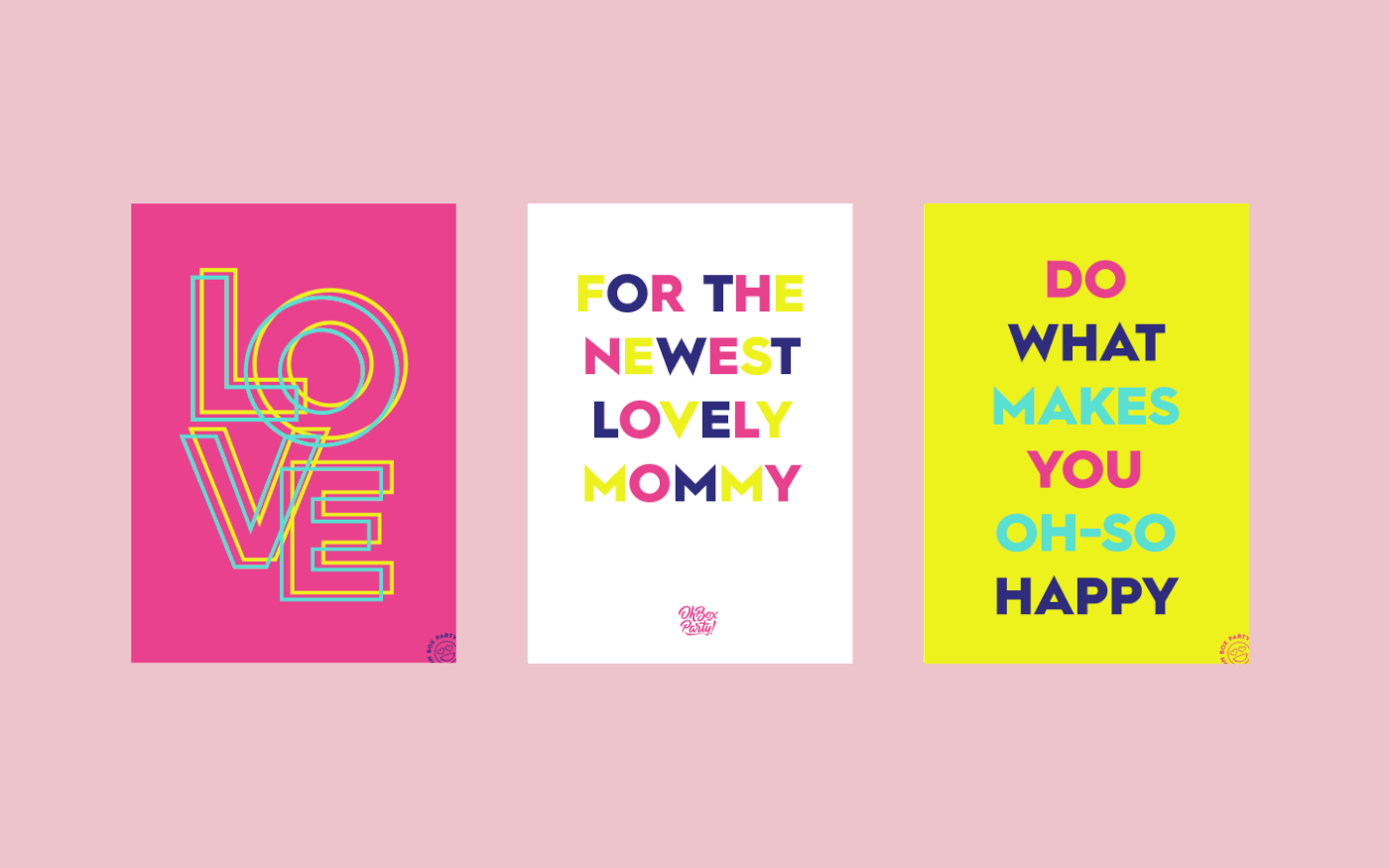 Love box happy giftshop lettering stationary party pattern colorful type