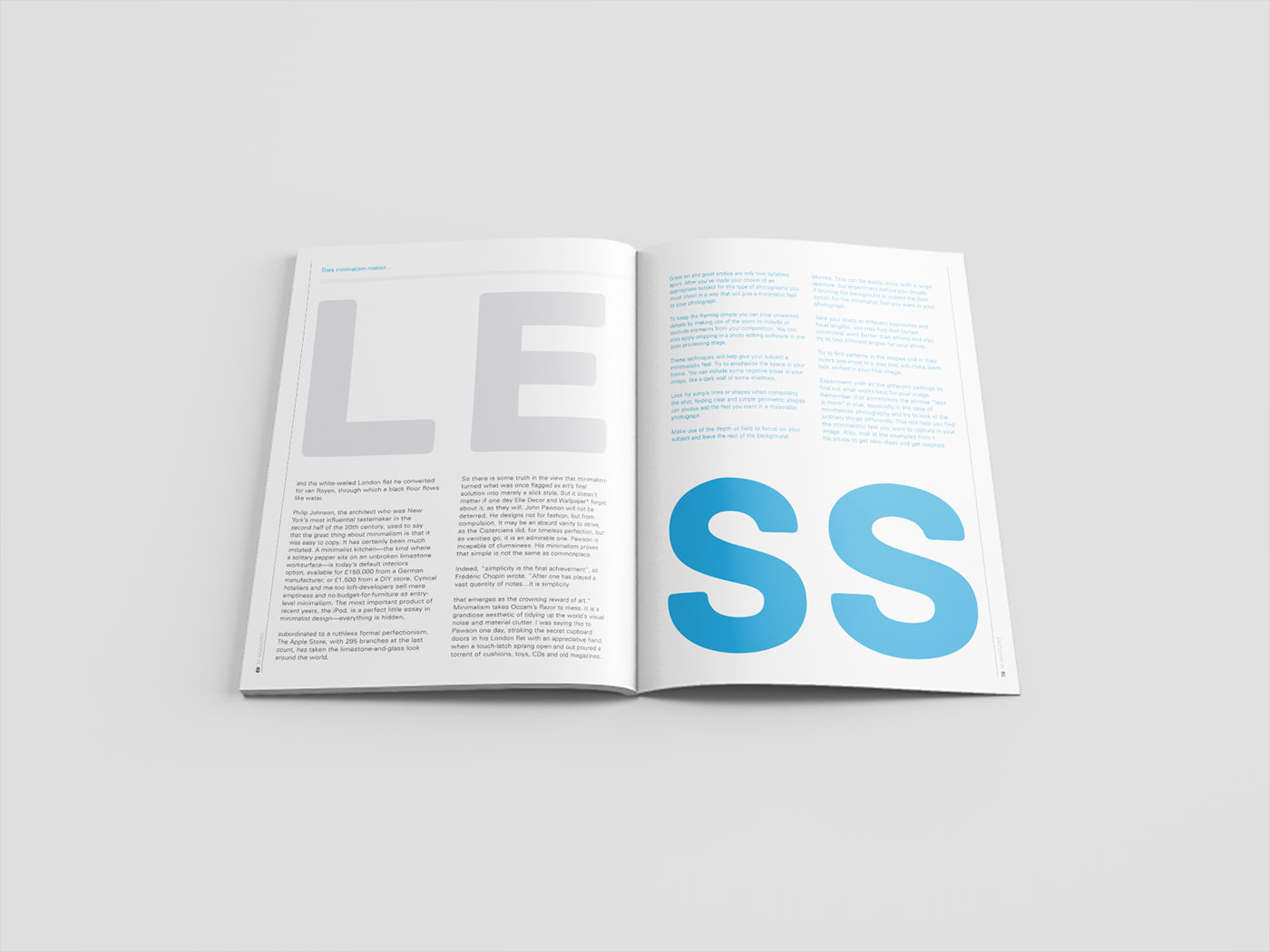 minimal minimalist Minimalism print design Dieter Rams magazine Layout Design editorial