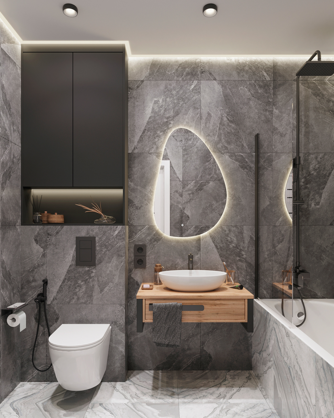 bathroom visualization 3ds max Brutalism toilet Render archviz