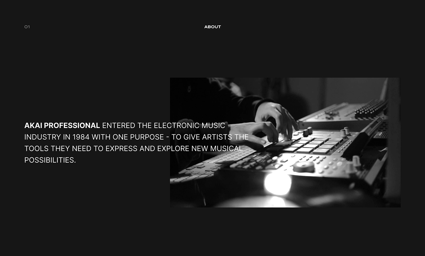 akai akaipro akaiprofessional BeatMaker beatmaking music redesign uxui Webdesign Website