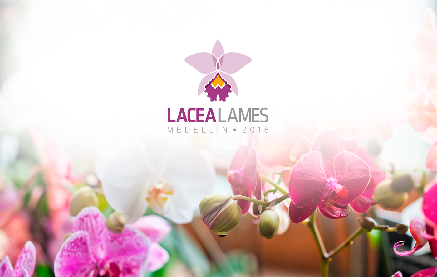 LACEA orchid medellin lames Evento logo branding  marca economia