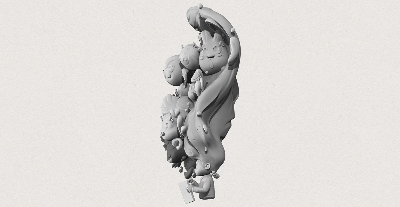 3D modelling sculpture ILLUSTRATION  characters imagination girl dreams animation 
