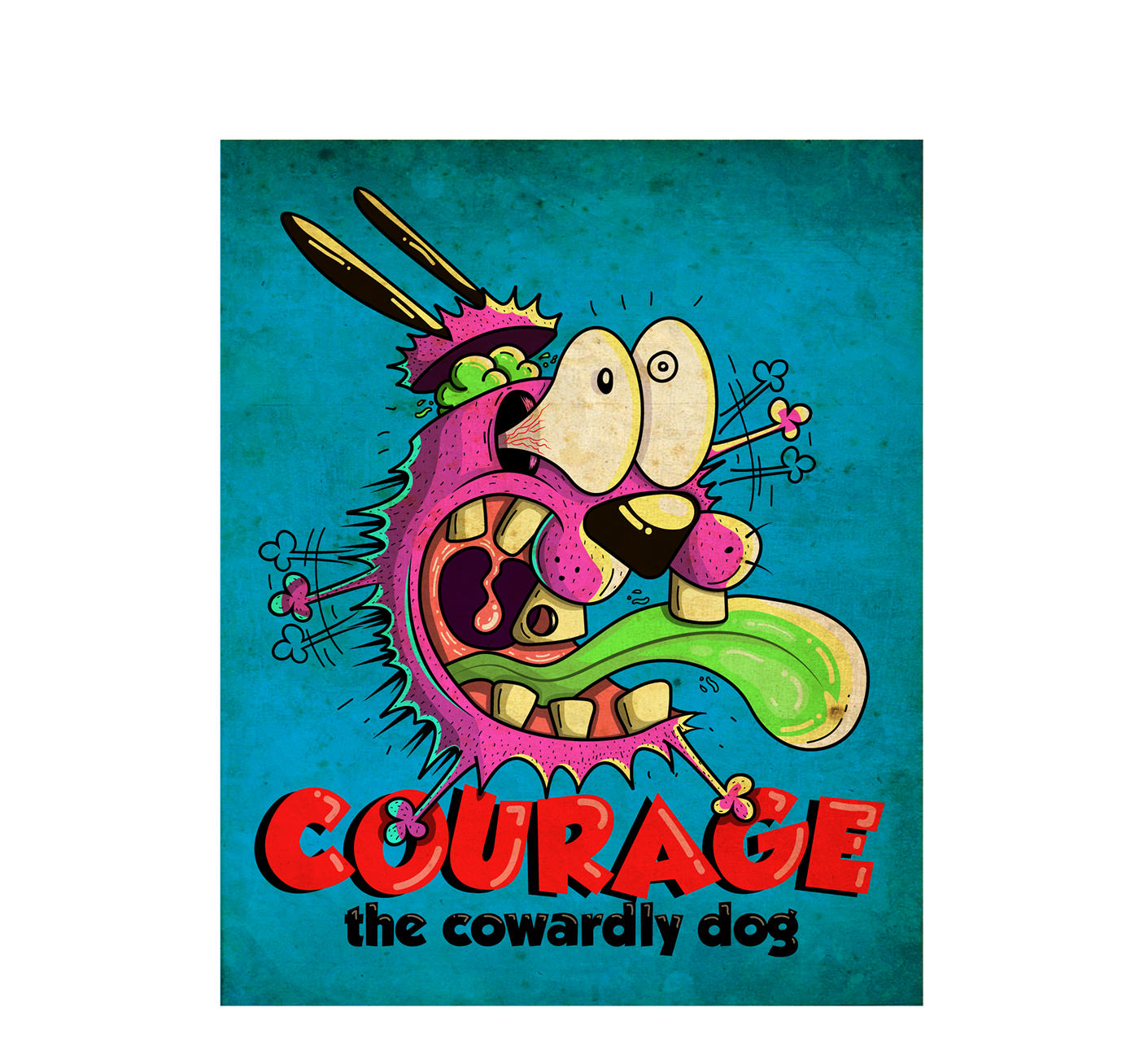 Illustrator photoshop ilustracion Courage The Cowardly dog art