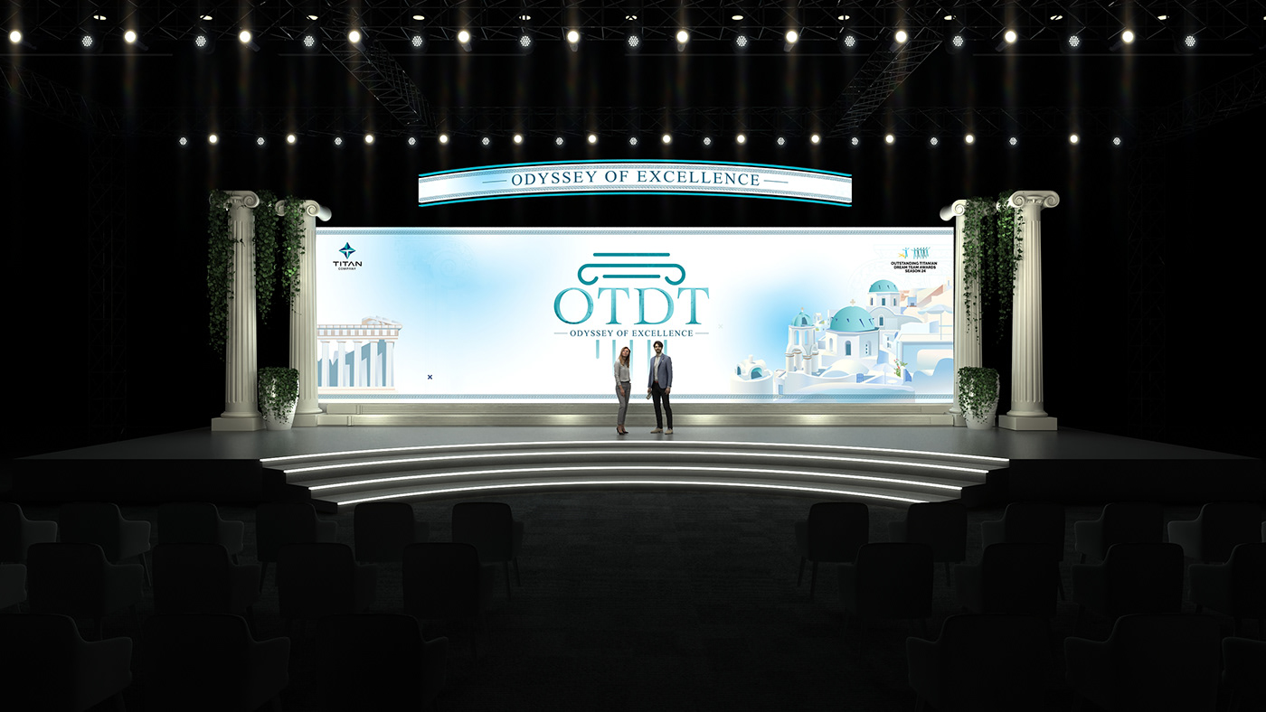greek theme Titan Corporate Identity Corporate Design logo 3D Event Stage conference brand identity