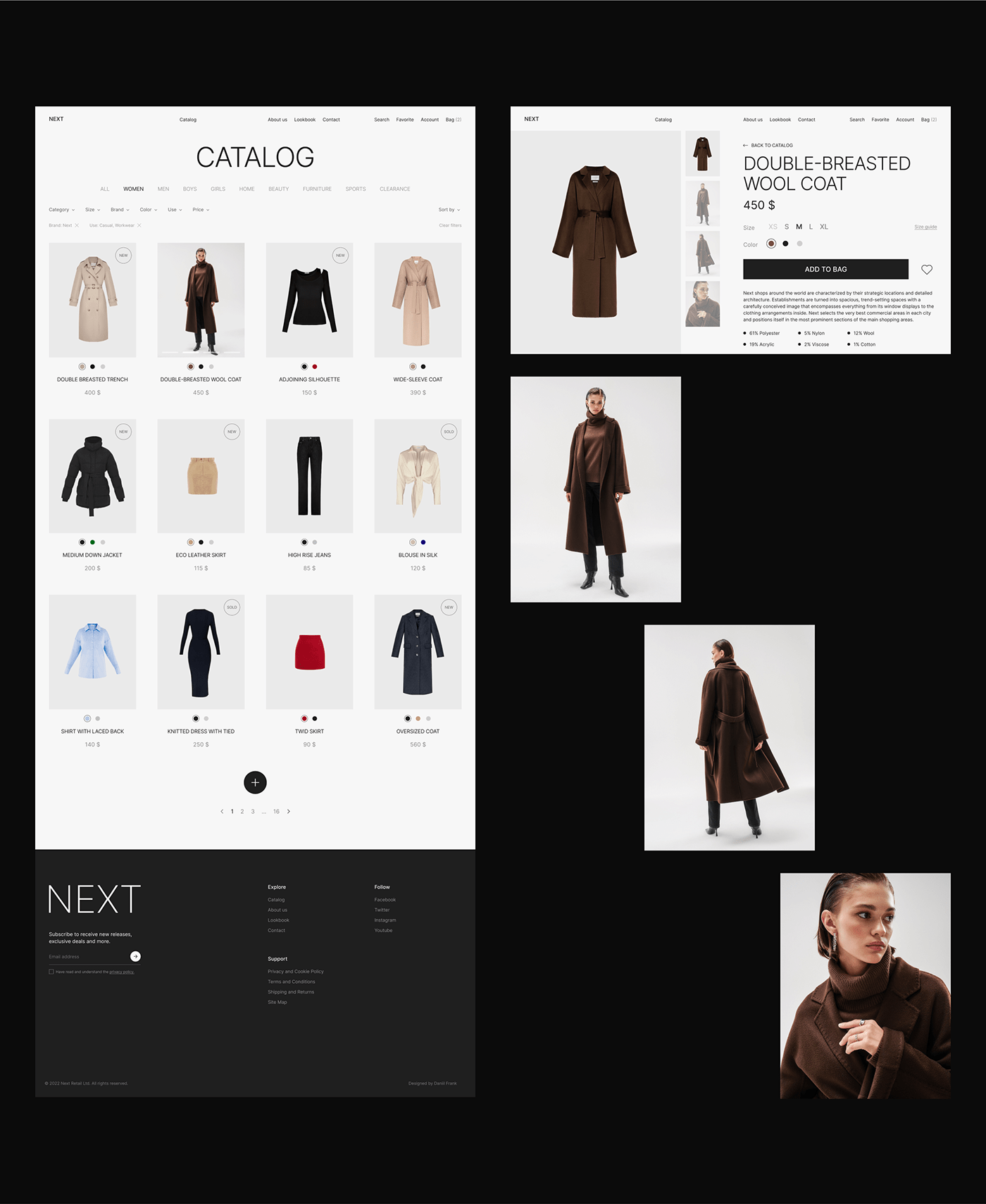 concept design Ecommerce Fashion  inspiration redesign UI ux Web Website