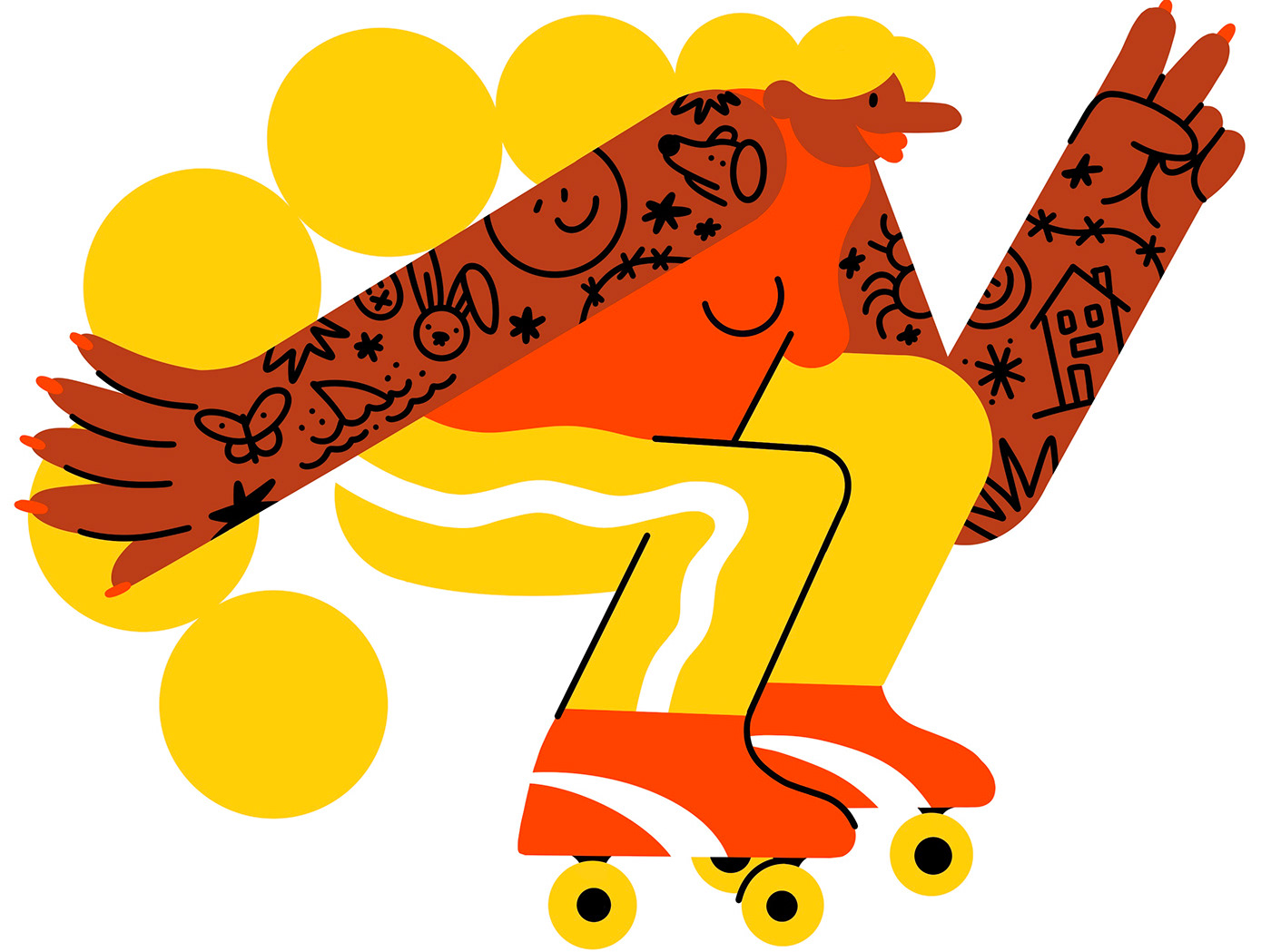 skater rollerskate doodle illo ILLUSTRATION  Illustrator Drawing  Character design