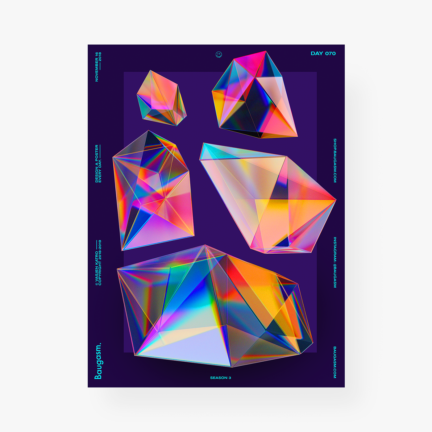 gradient poster Baugasm graphic design  typography   print Advertising  daily