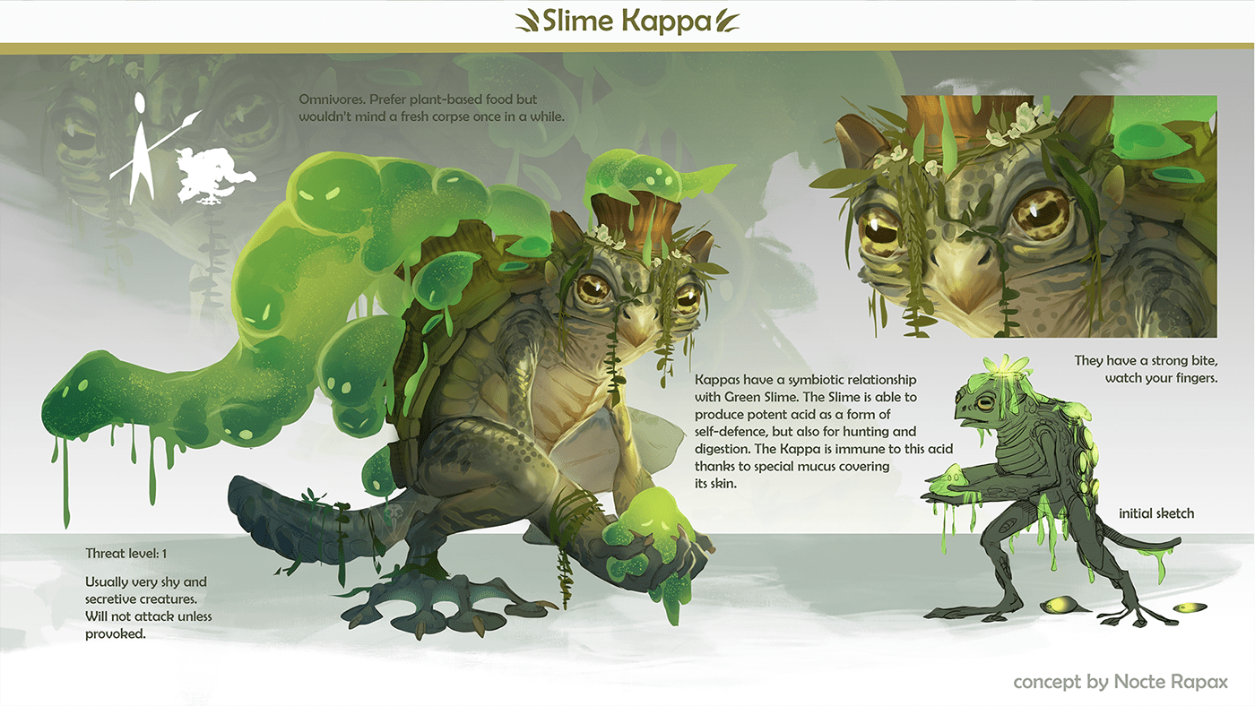2D carpg concept art Creature Design creatures dnd fantasy golem monster swamp