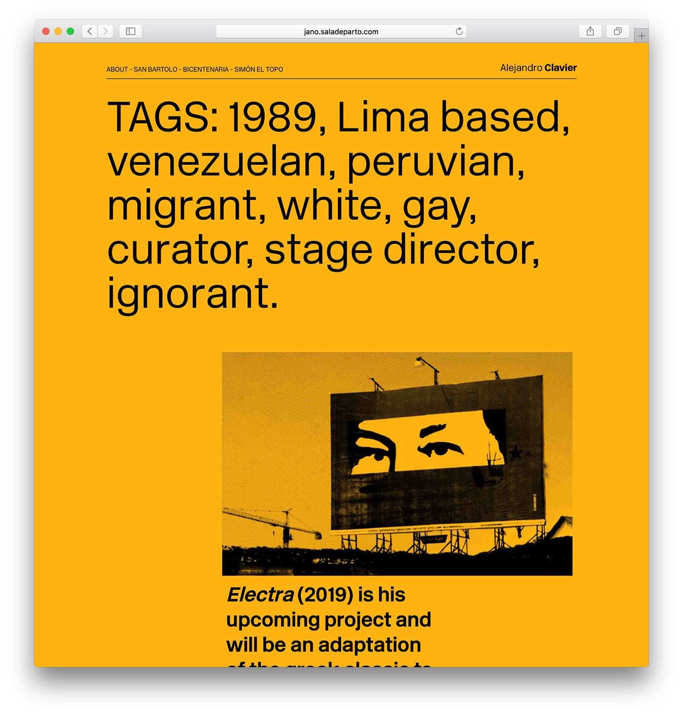 Web Design  design art direction  palette yellow venezuela peru Theatre Diseño web portfolio