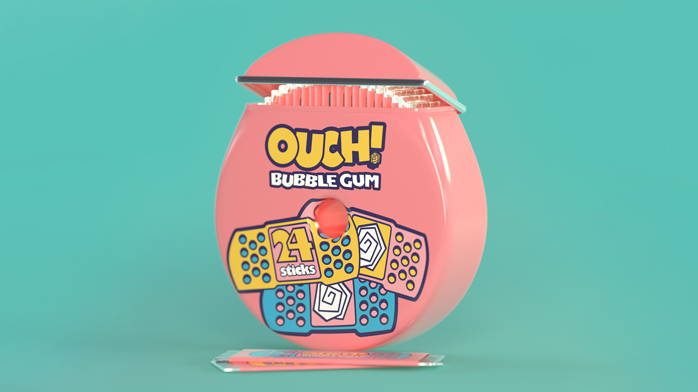 90s Food 3d Type Letter O by Noah Camp
