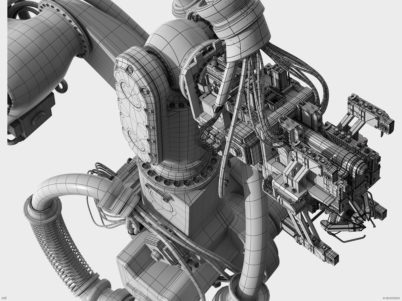 Maya Autodesk Scifi mech robot Kuka elysium