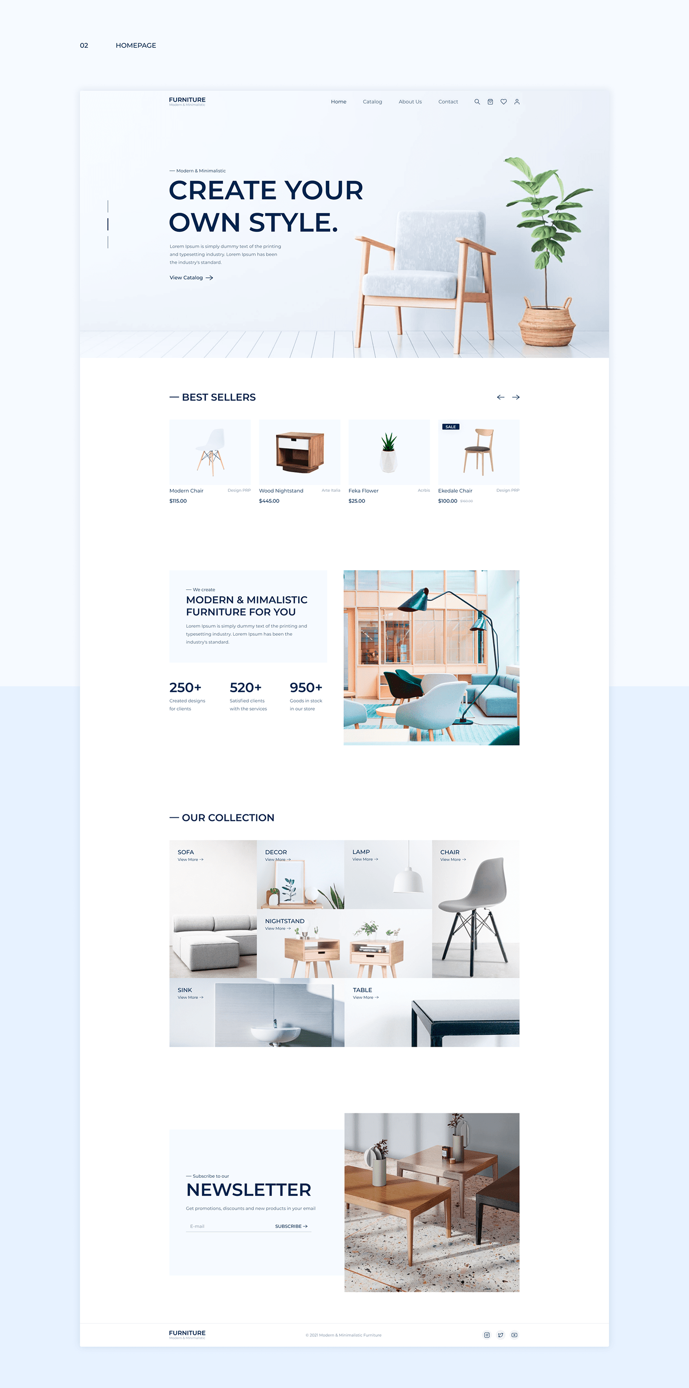e-commerce furniture Interior landing Minimalism shop store UI Webdesign Website