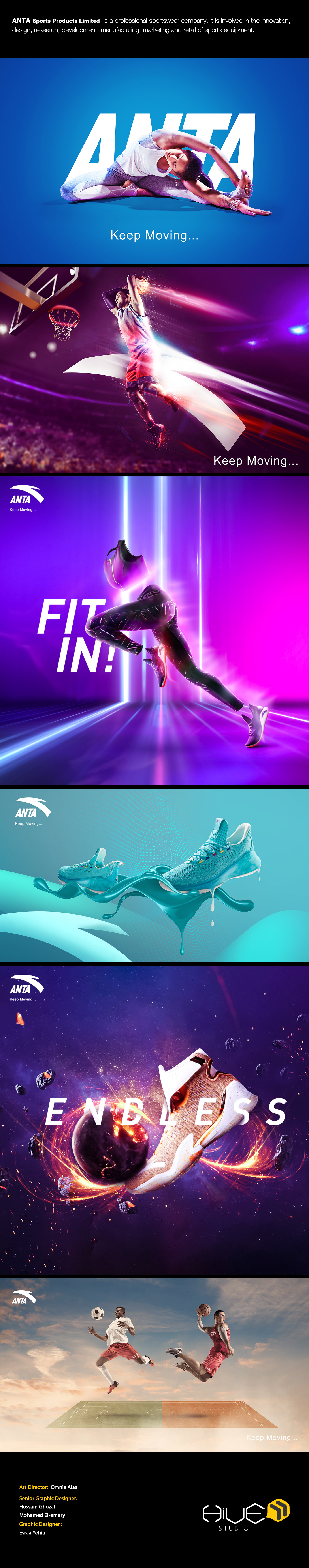 Anta campaign graphic design  manipulation MOVING outfit social media sport wears sports visual design