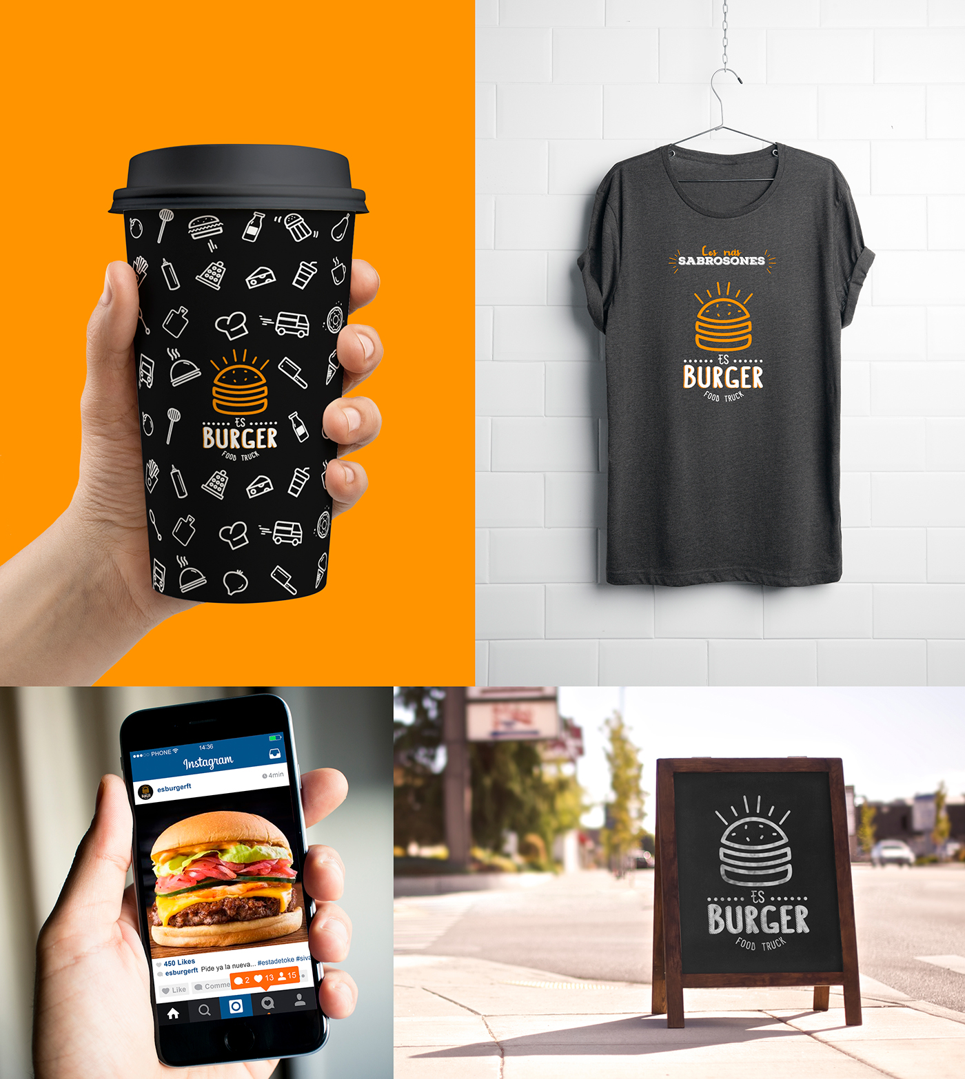 branding  Food truck fresh ingredients Logo Design burger identity direction el salvador food ILLUSTRATION  ES Burger